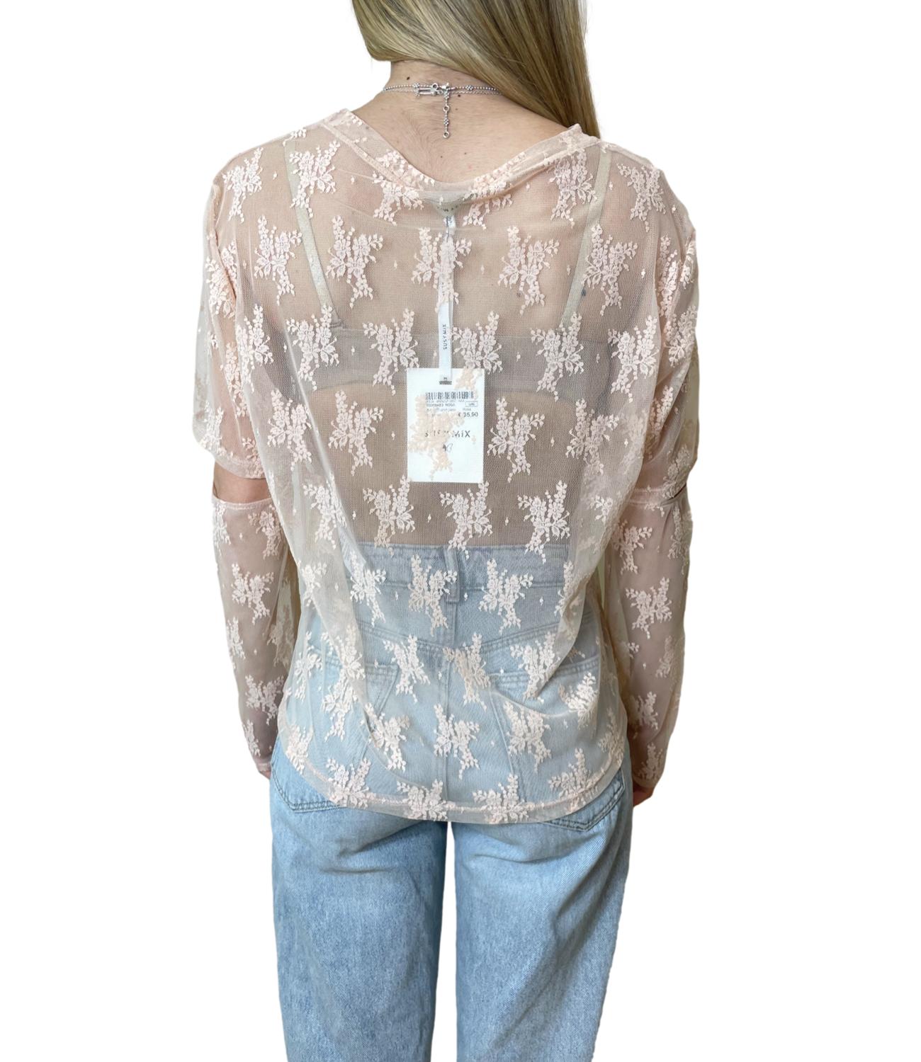 Susy Mix T-shirt Pizzo Rosa Donna
