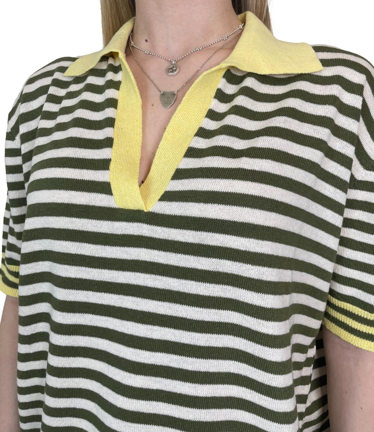 Susy Mix Polo Riga Giallo Donna