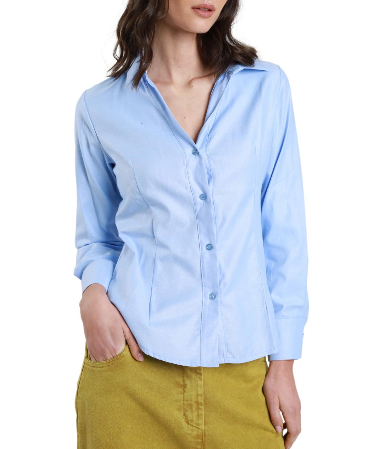 Susy Mix Camicia Oxford Celeste Donna