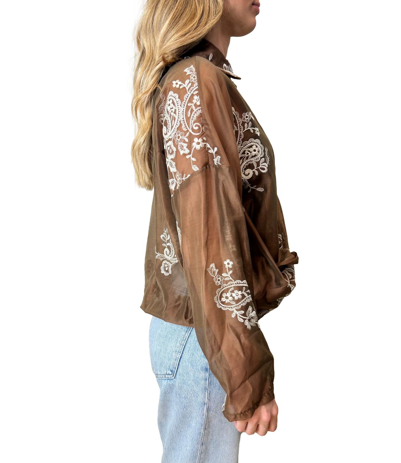 Susy Mix Camicia Tabacco Donna