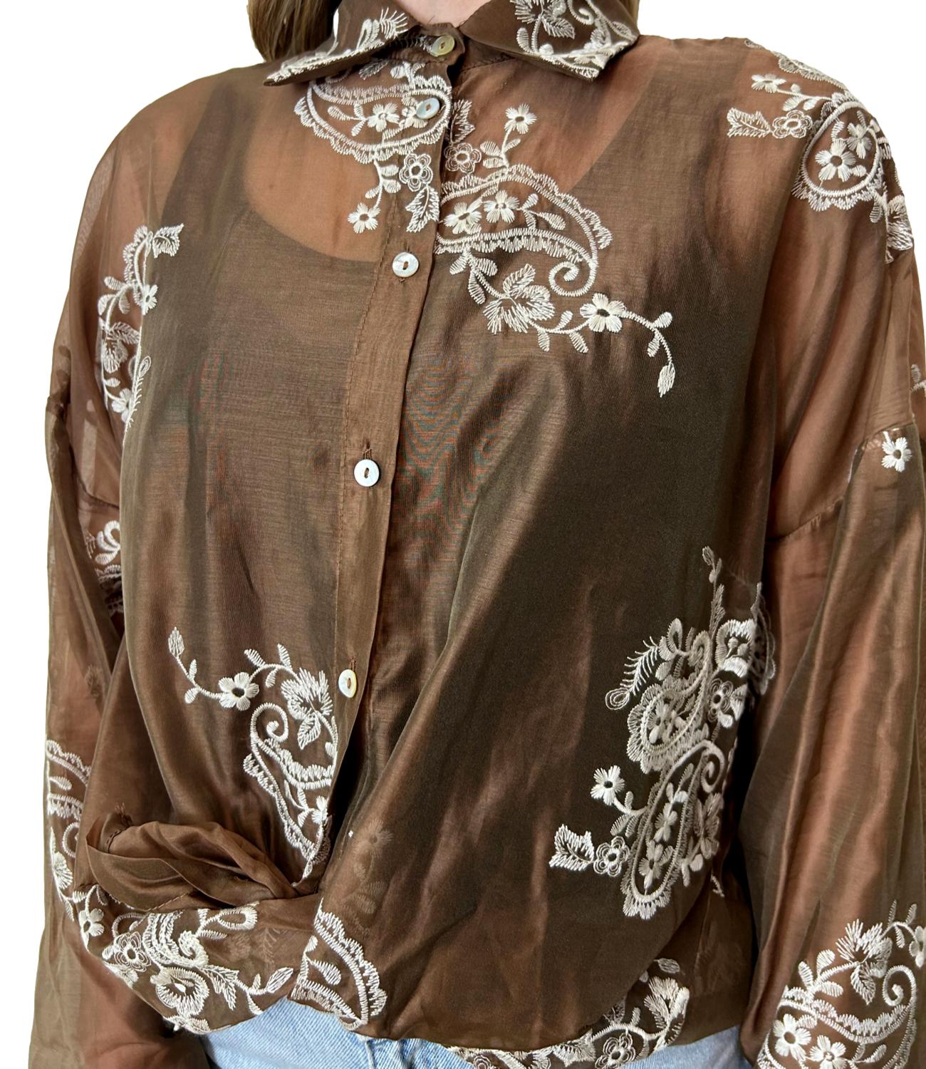 Susy Mix Camicia Tabacco Donna