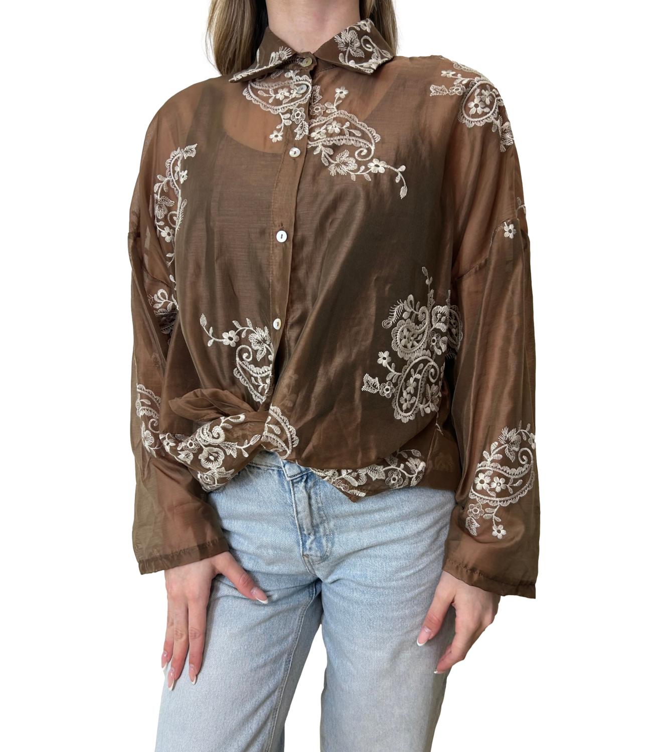 Susy Mix Camicia Tabacco Donna