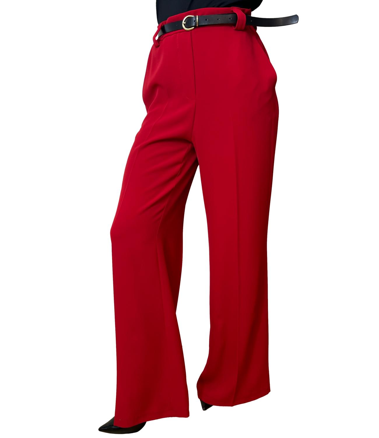 Susy Mix Pantalone Fluido Rosso Donna