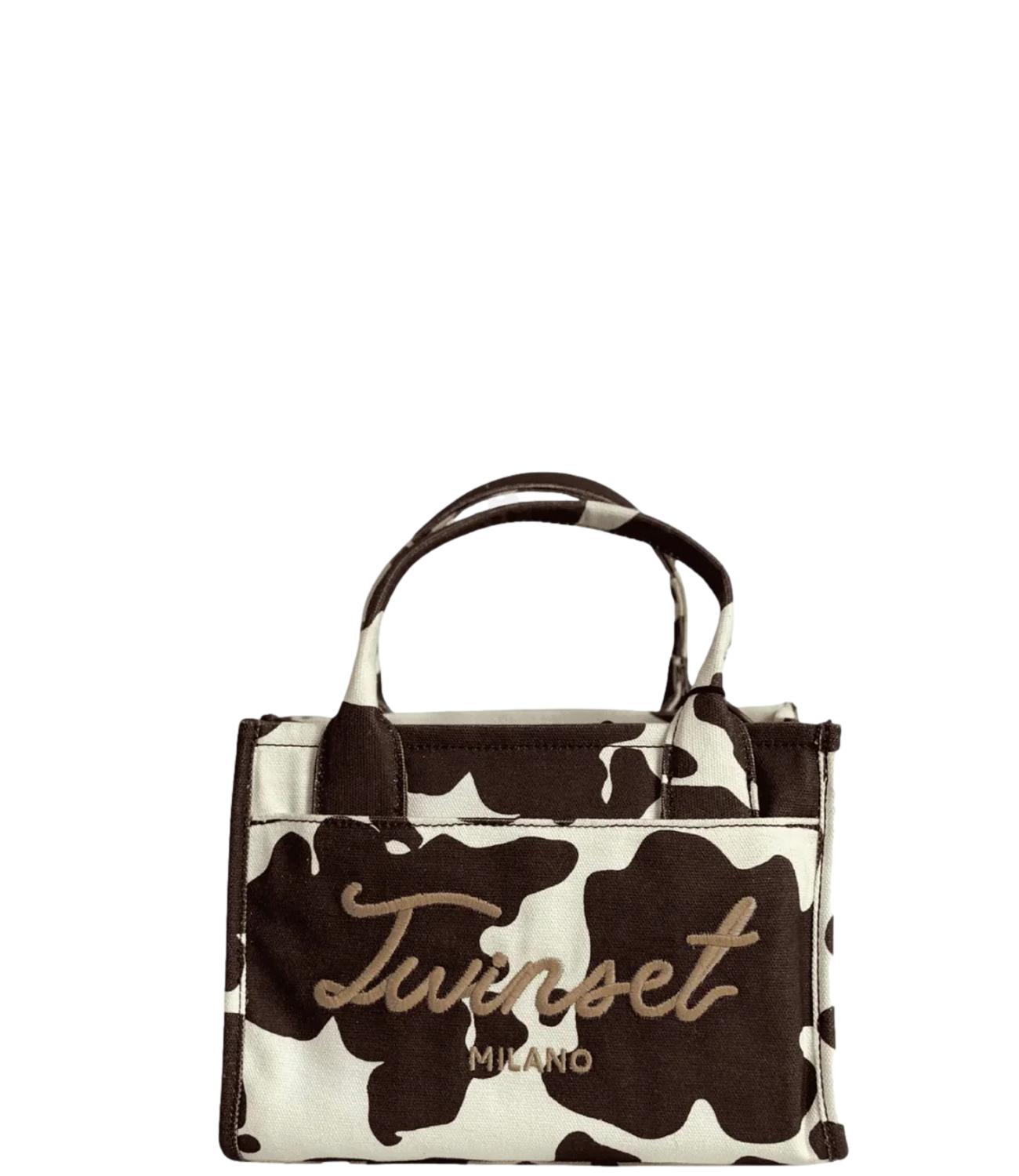Twinset Tote Bag In Canvas con Logo Ricamato Donna