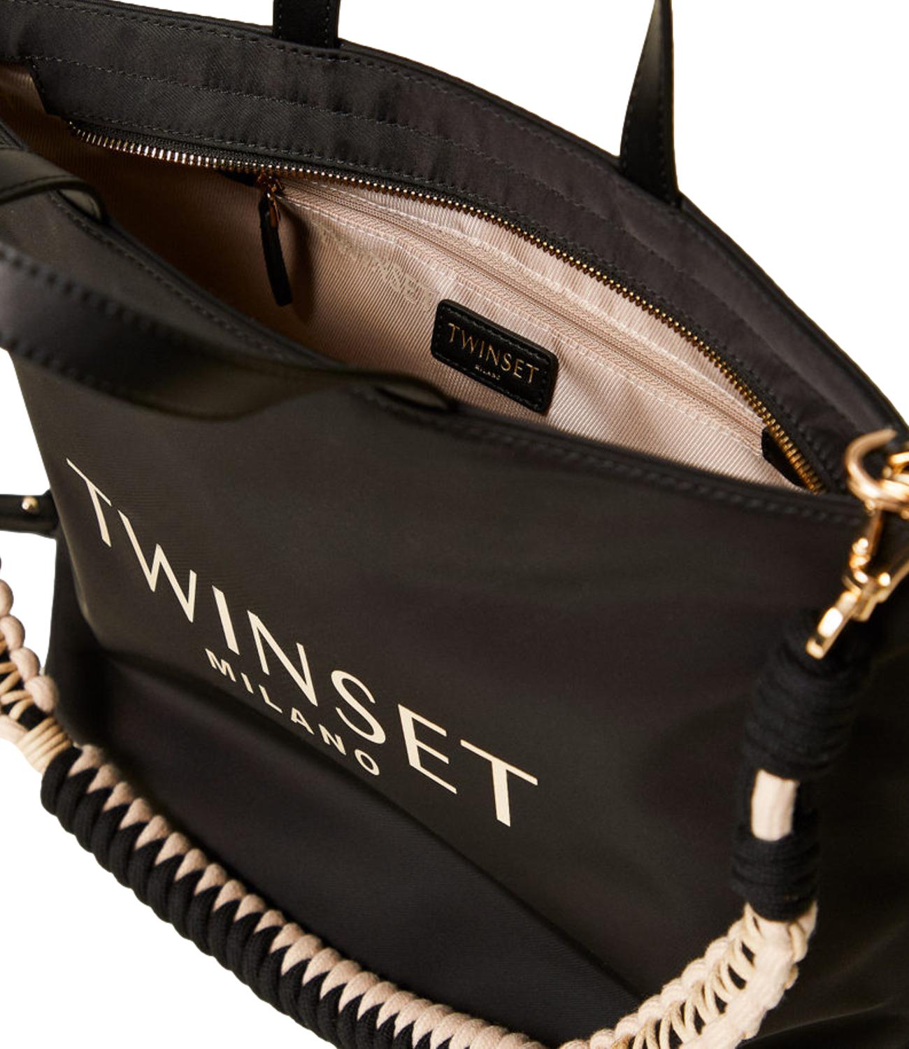 TWIN SET borsa Tote In Tessuto nera donna