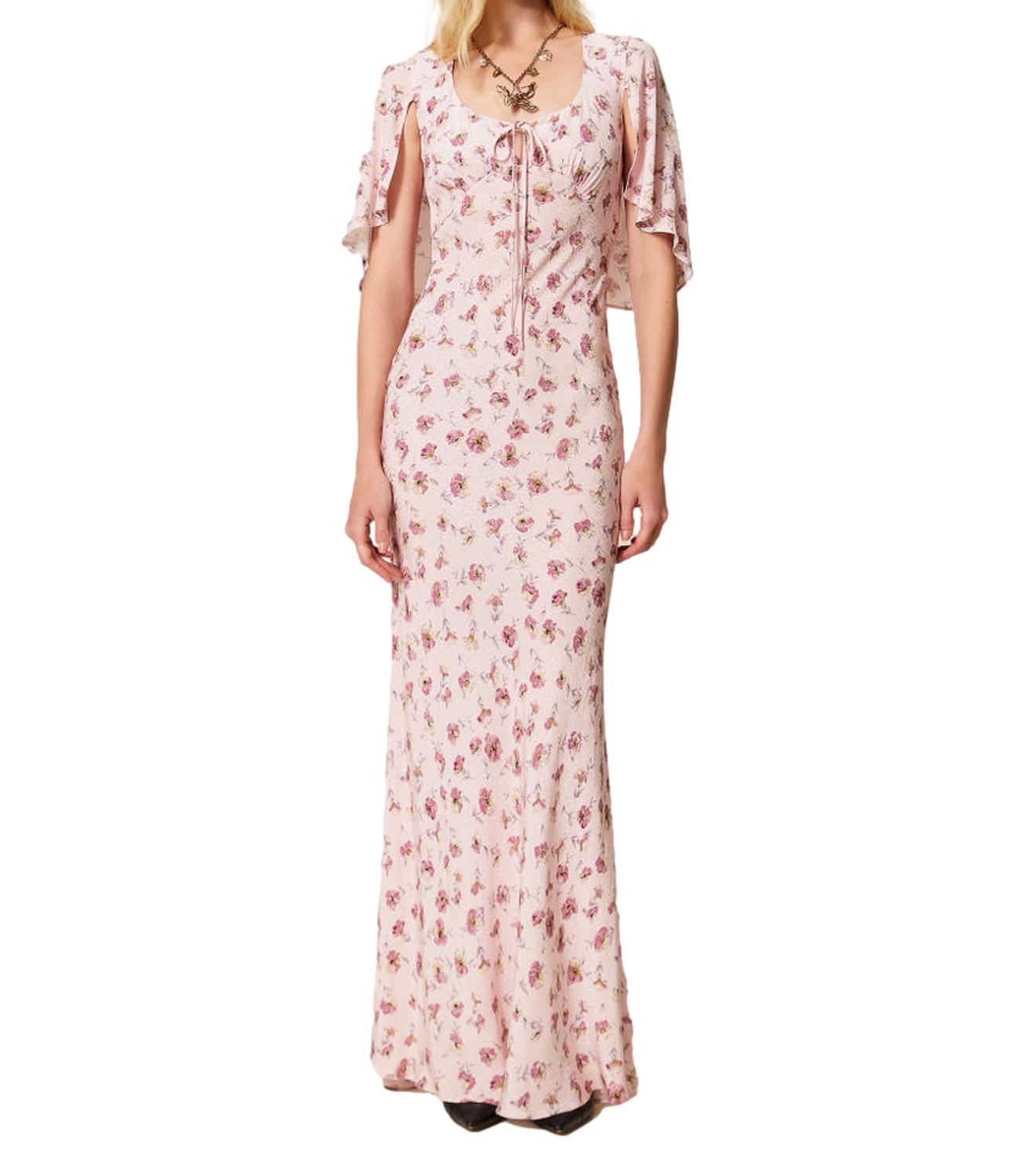 TWIN SET abito Stampa Fiore Peach / Rose donna