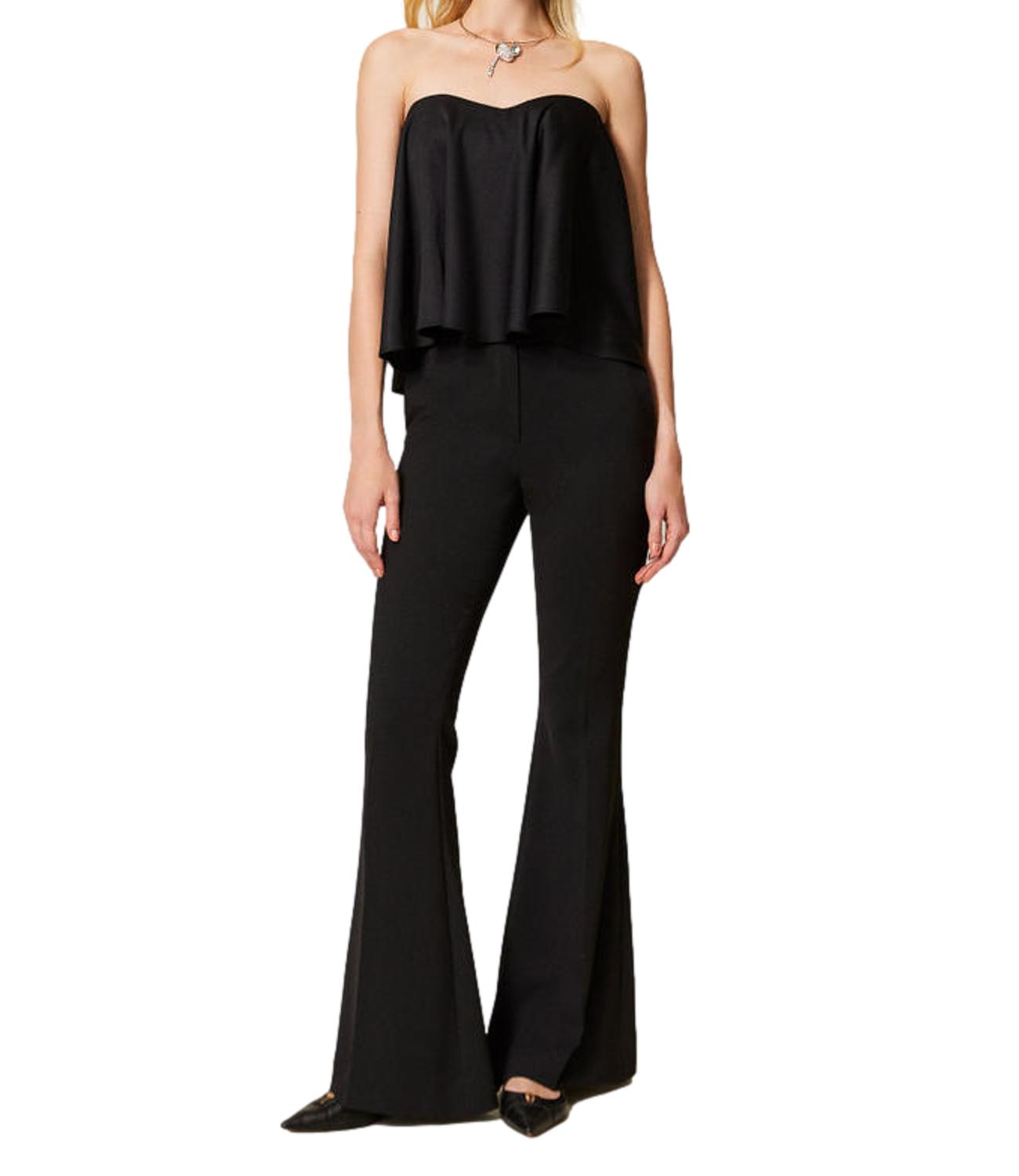 TWIN SET Top Svasato Decolte' nero donna