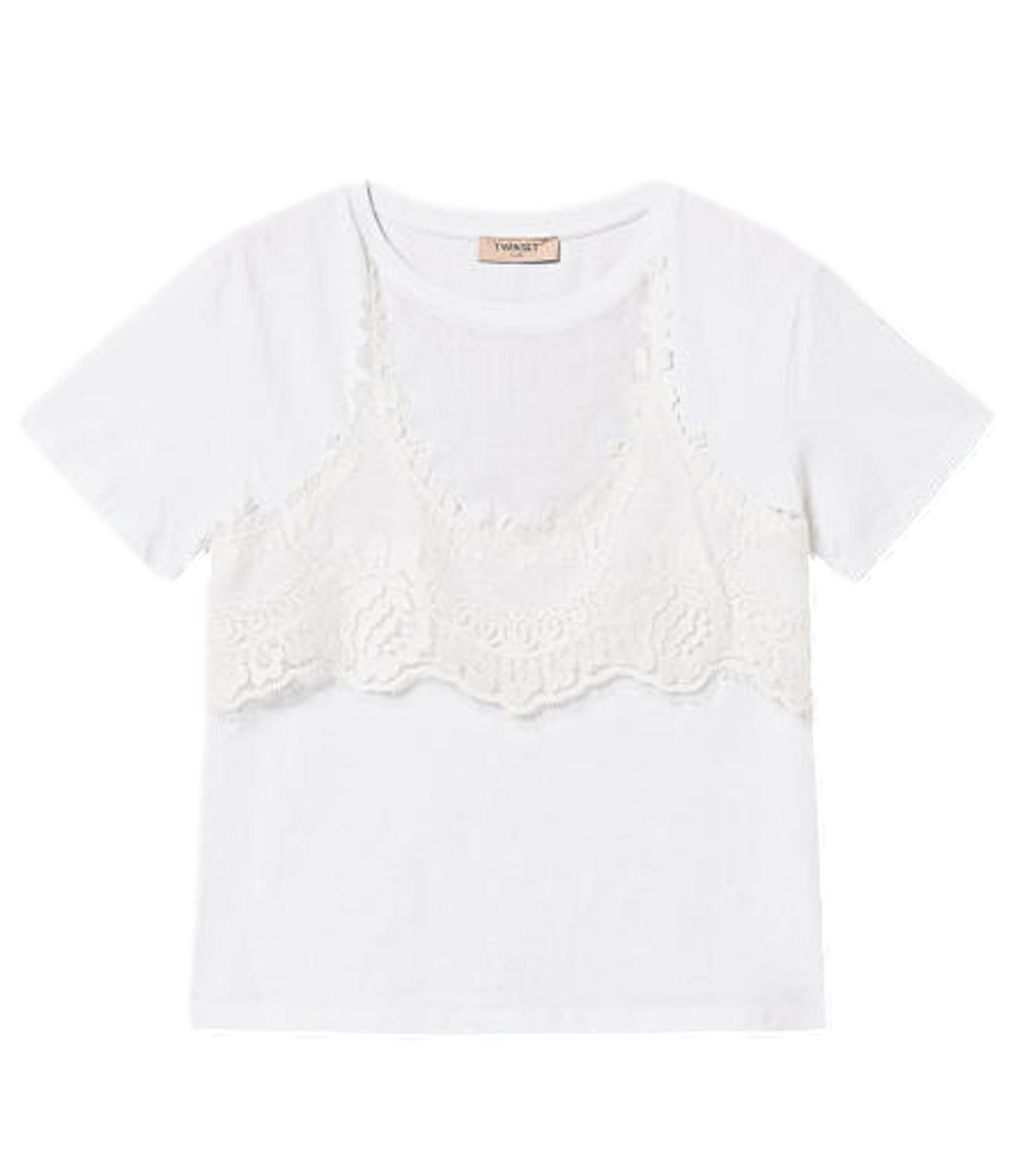 TWIN SET t-shirt bianco ottico donna