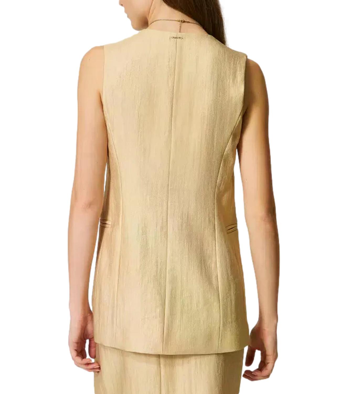 Twin Set Gilet Golden Beige da Donna