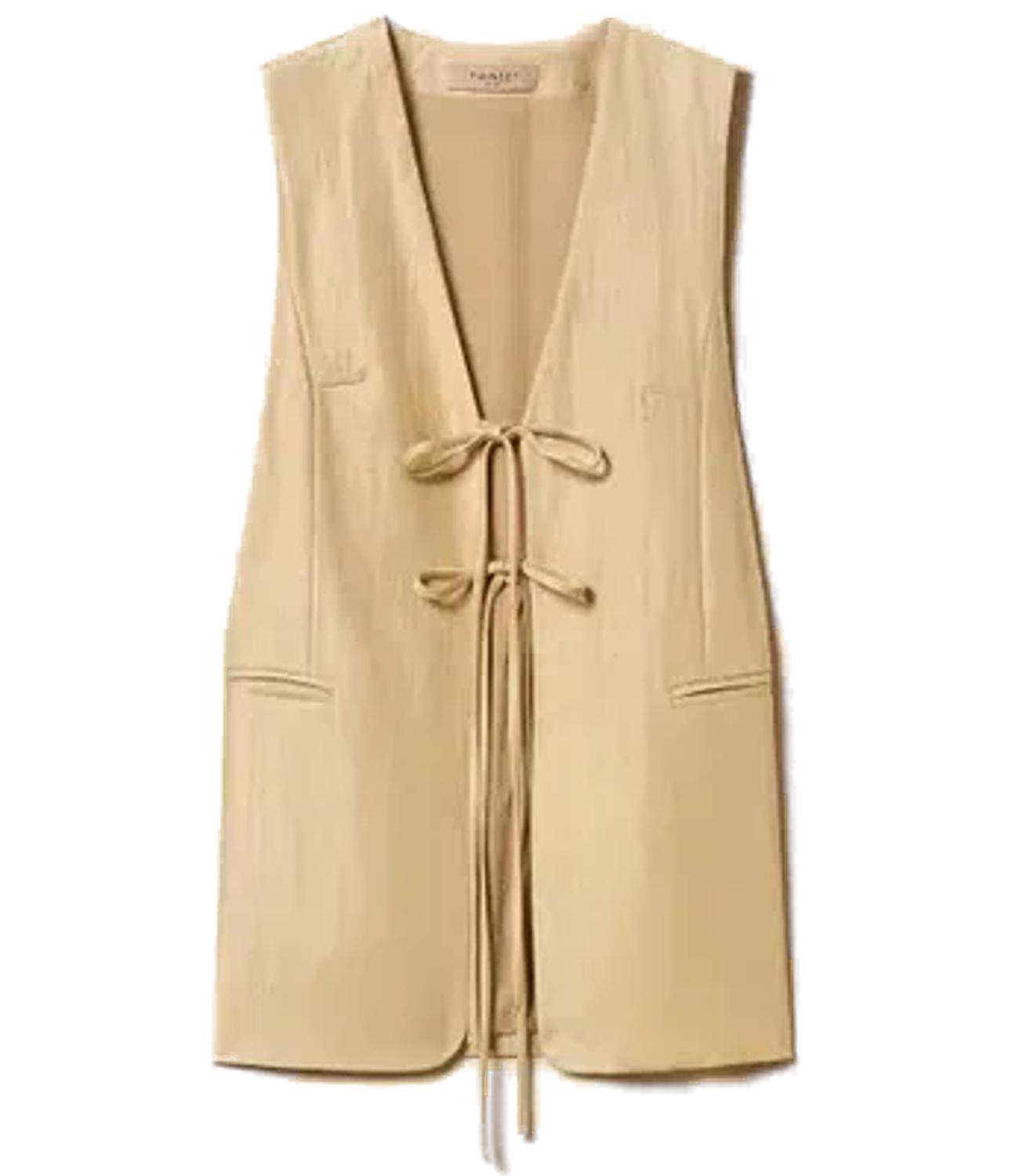 Twin Set Gilet Golden Beige da Donna