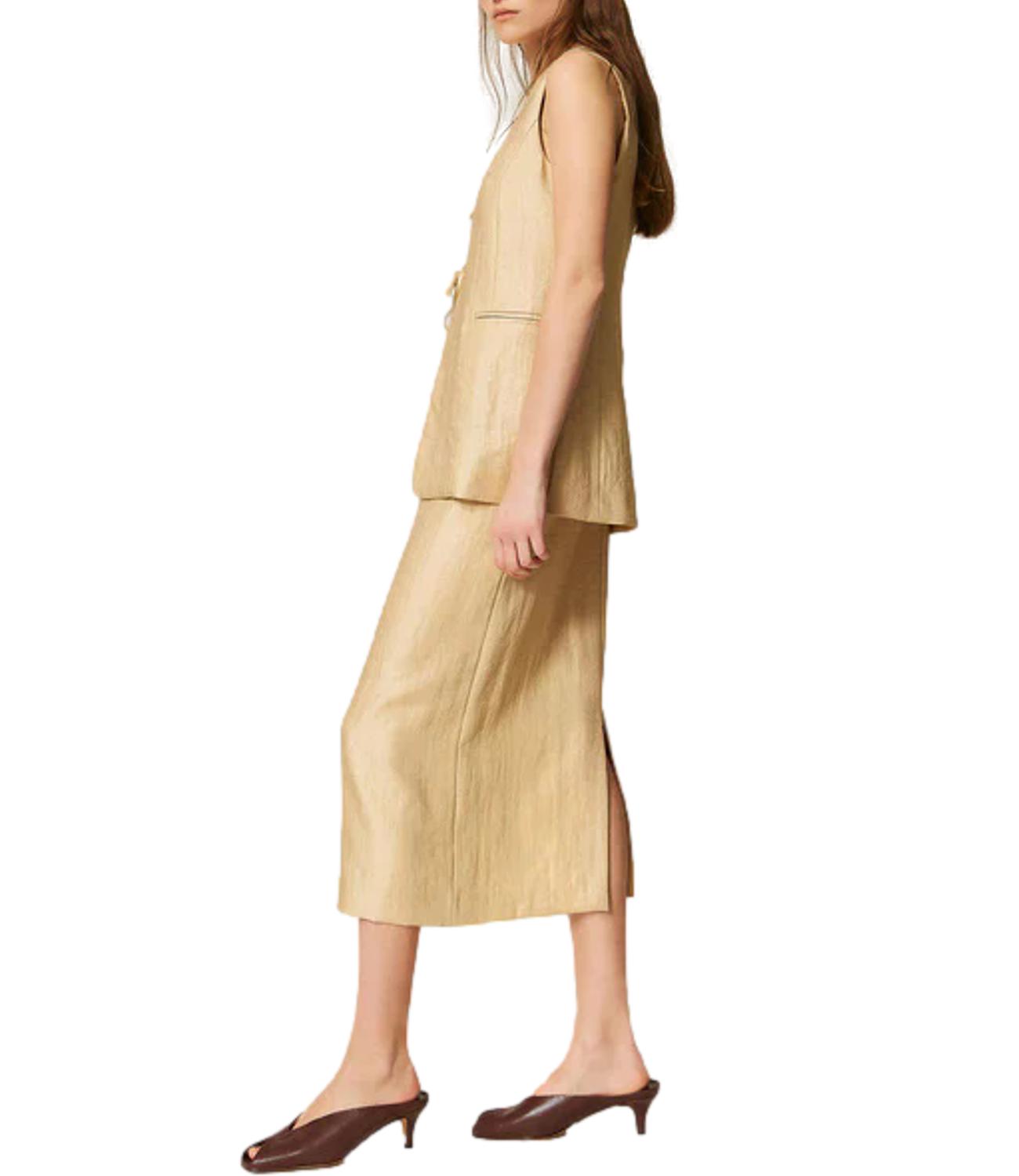 Twin Set Gonna Golden Beige da Donna
