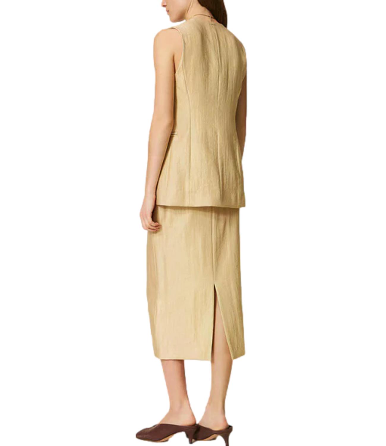 Twin Set Gonna Golden Beige da Donna