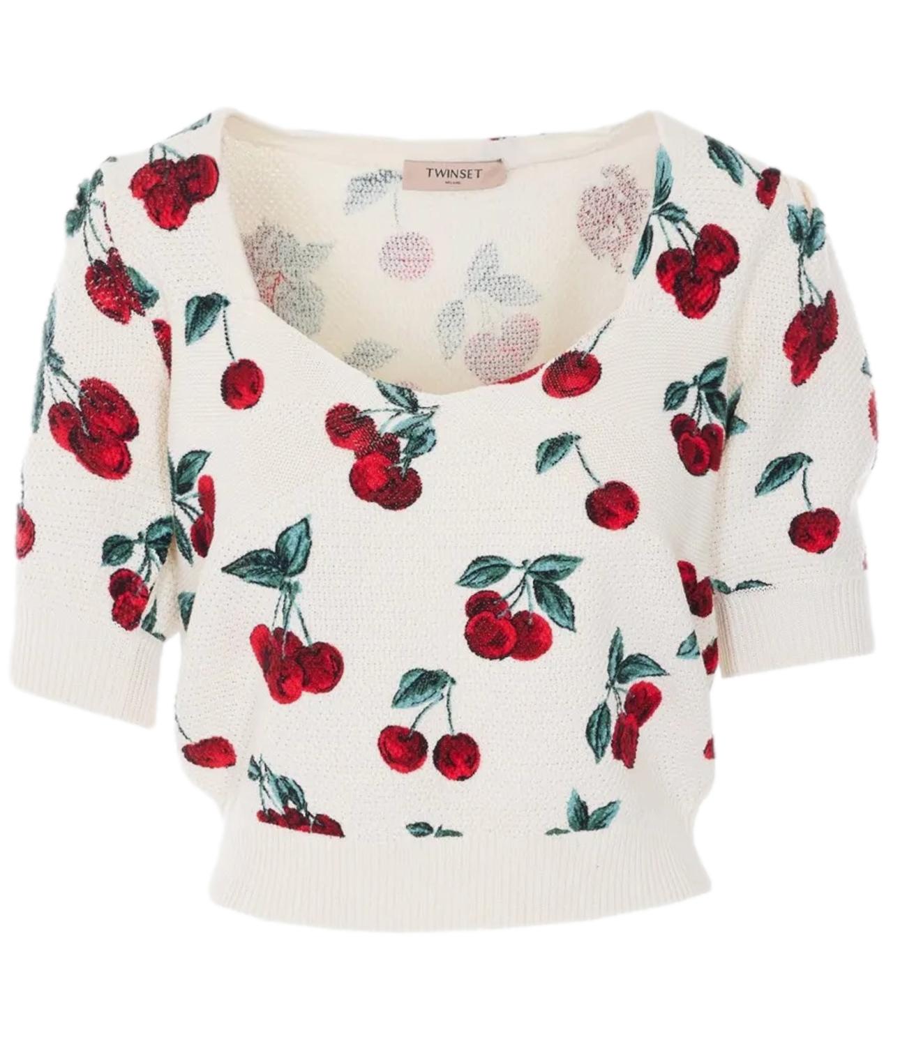 Twinset Maglia Cherries White Donna