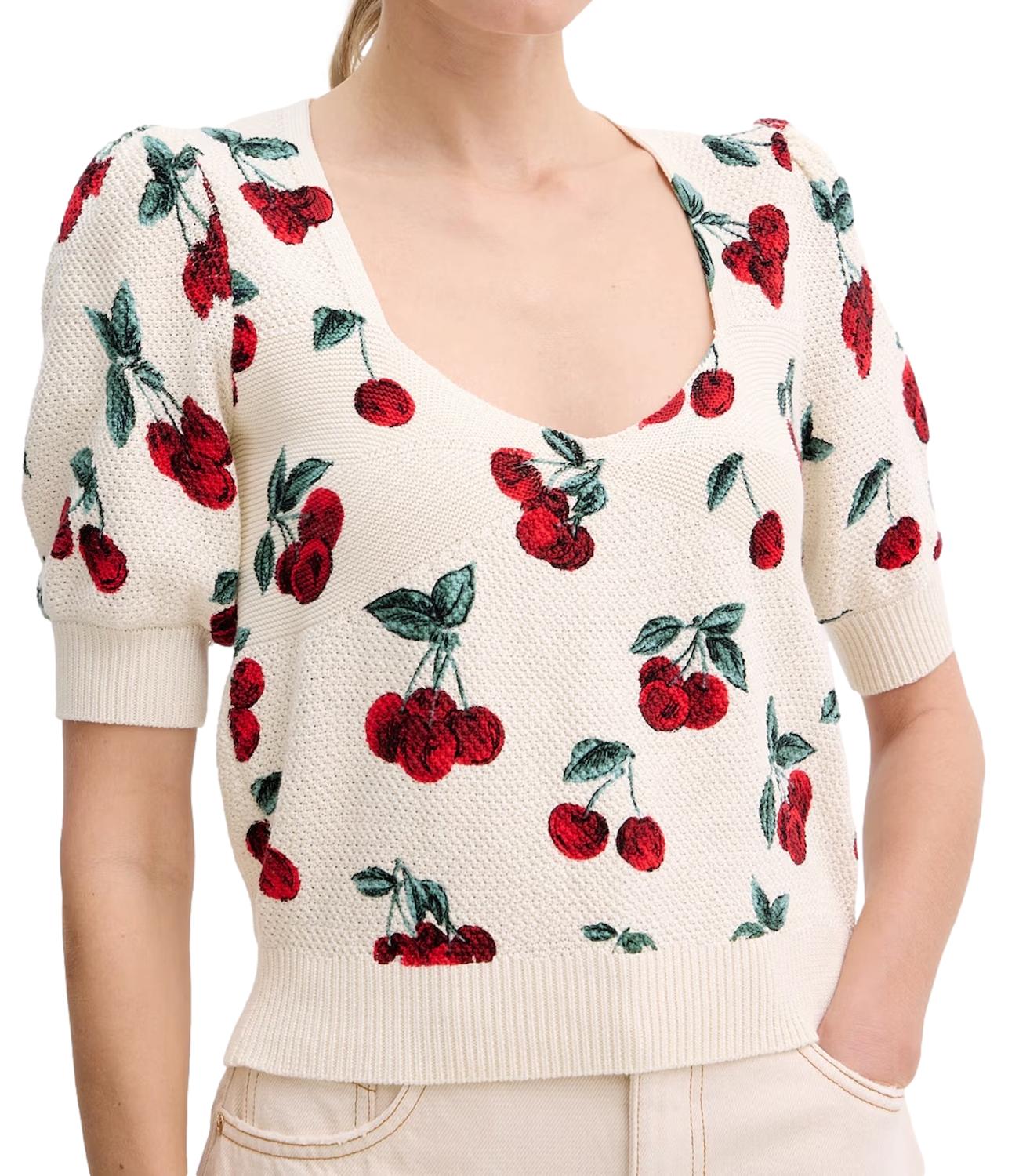 Twinset Maglia Cherries White Donna
