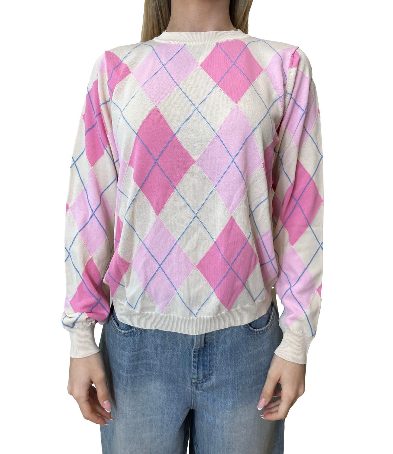 Vicolo Magla Rombi Multicolor Donna