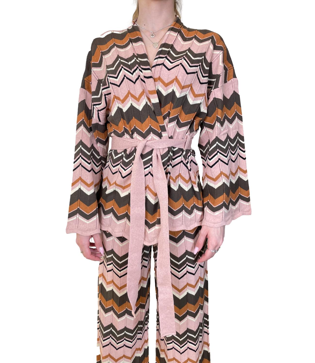Vicolo Cardigan Kimono Rosa Donna