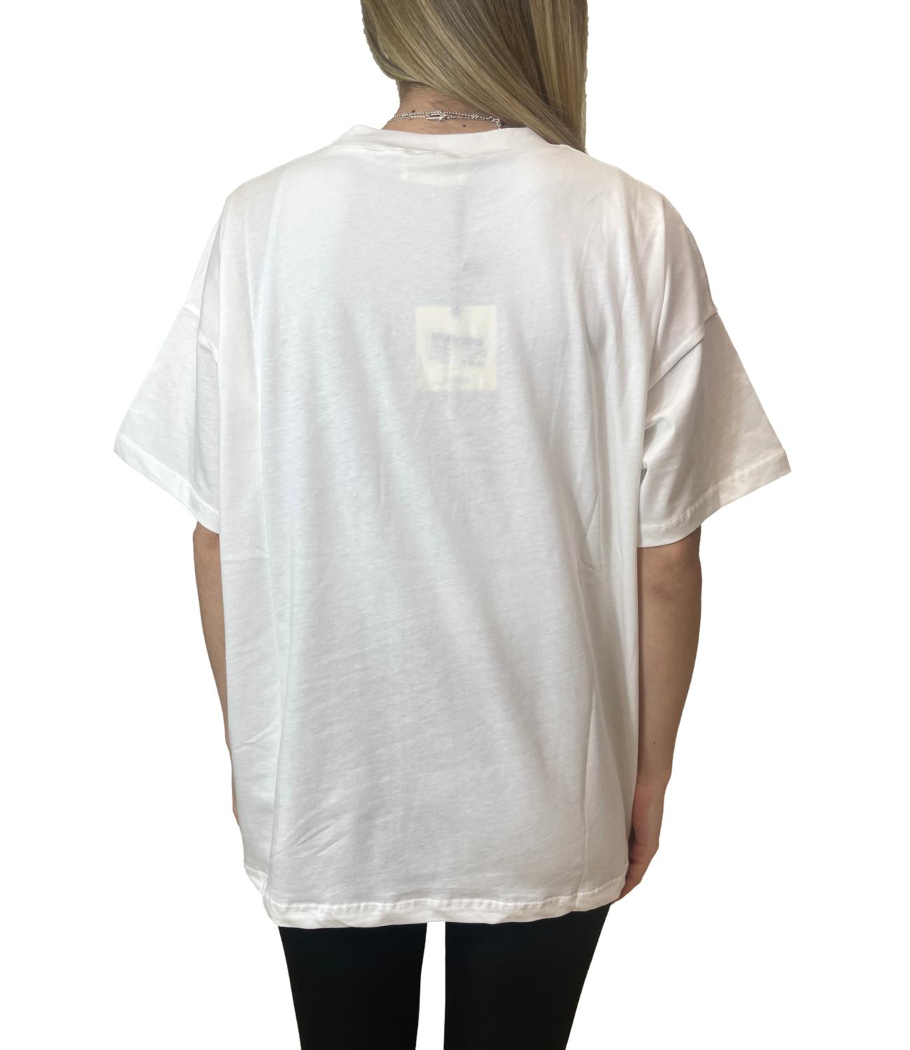 Vicolo T-shirt Logo Giallo Rosa Donna
