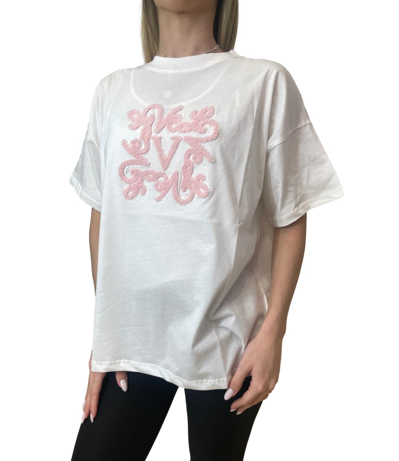 Vicolo T-shirt Logo Giallo Rosa Donna