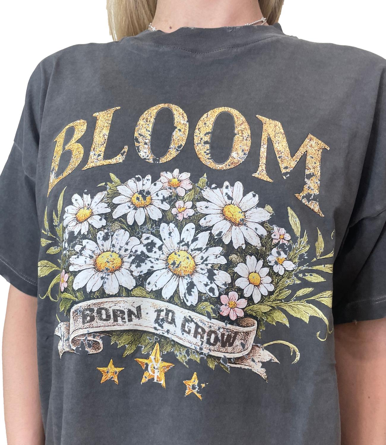 Vicolo T-Shirt Fiori Nera Donna