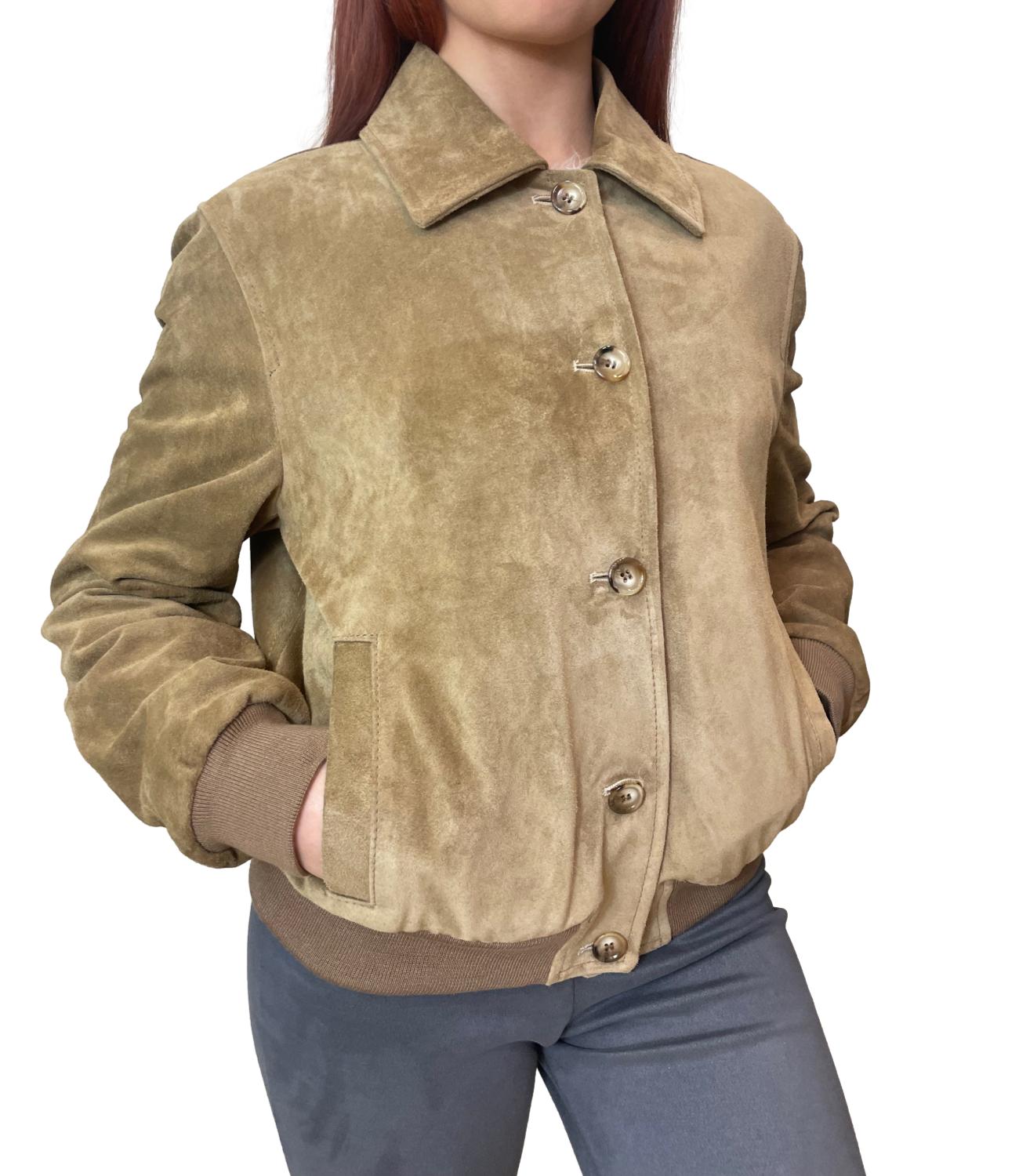 Vicolo Giacca Camoscio Marrone Donna