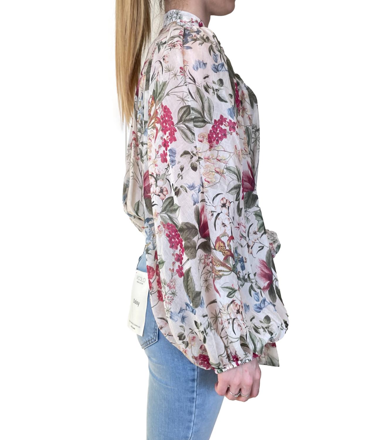 Vicolo Top Burro Floreale Donna
