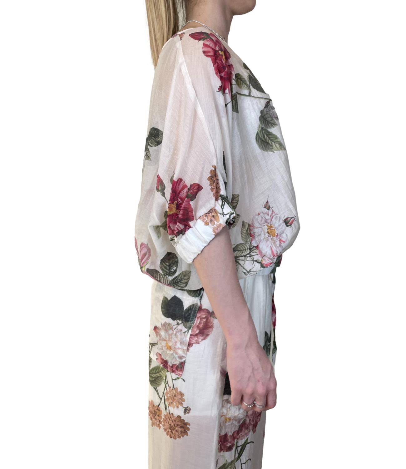 Vicolo Top Burro Floreale Donna