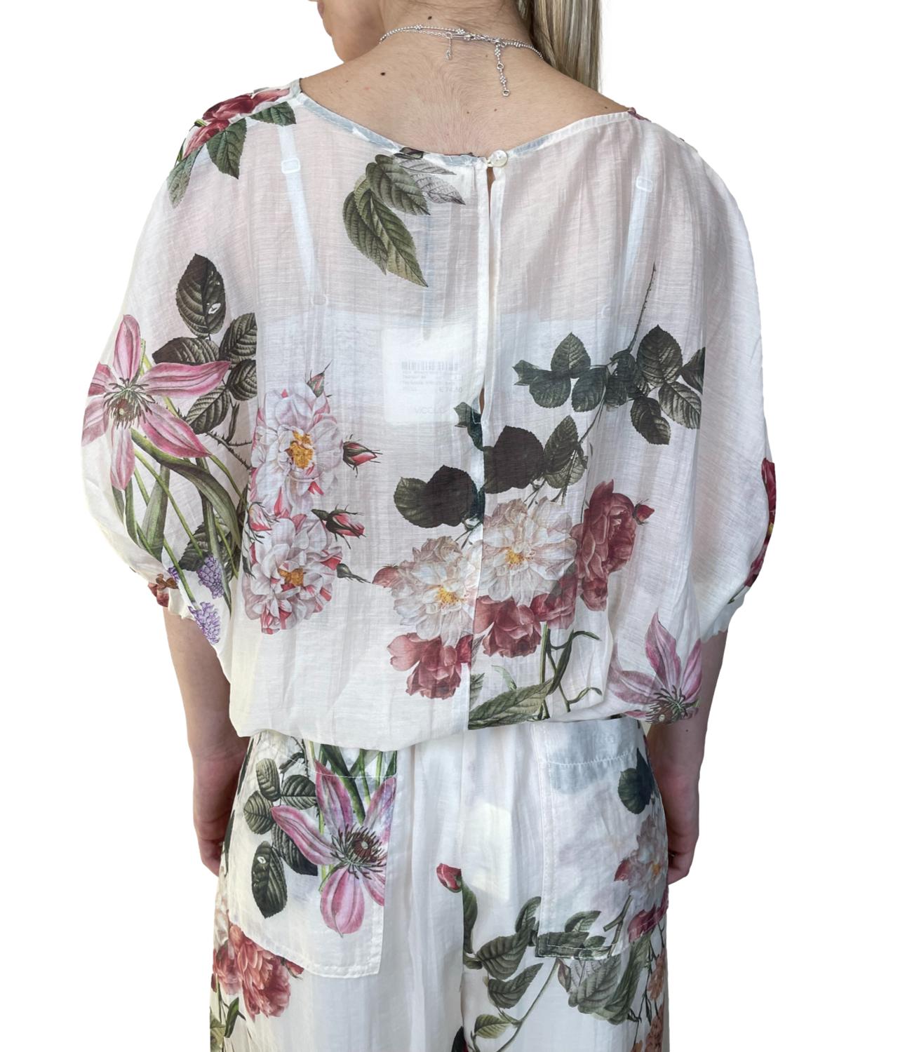 Vicolo Top Burro Floreale Donna