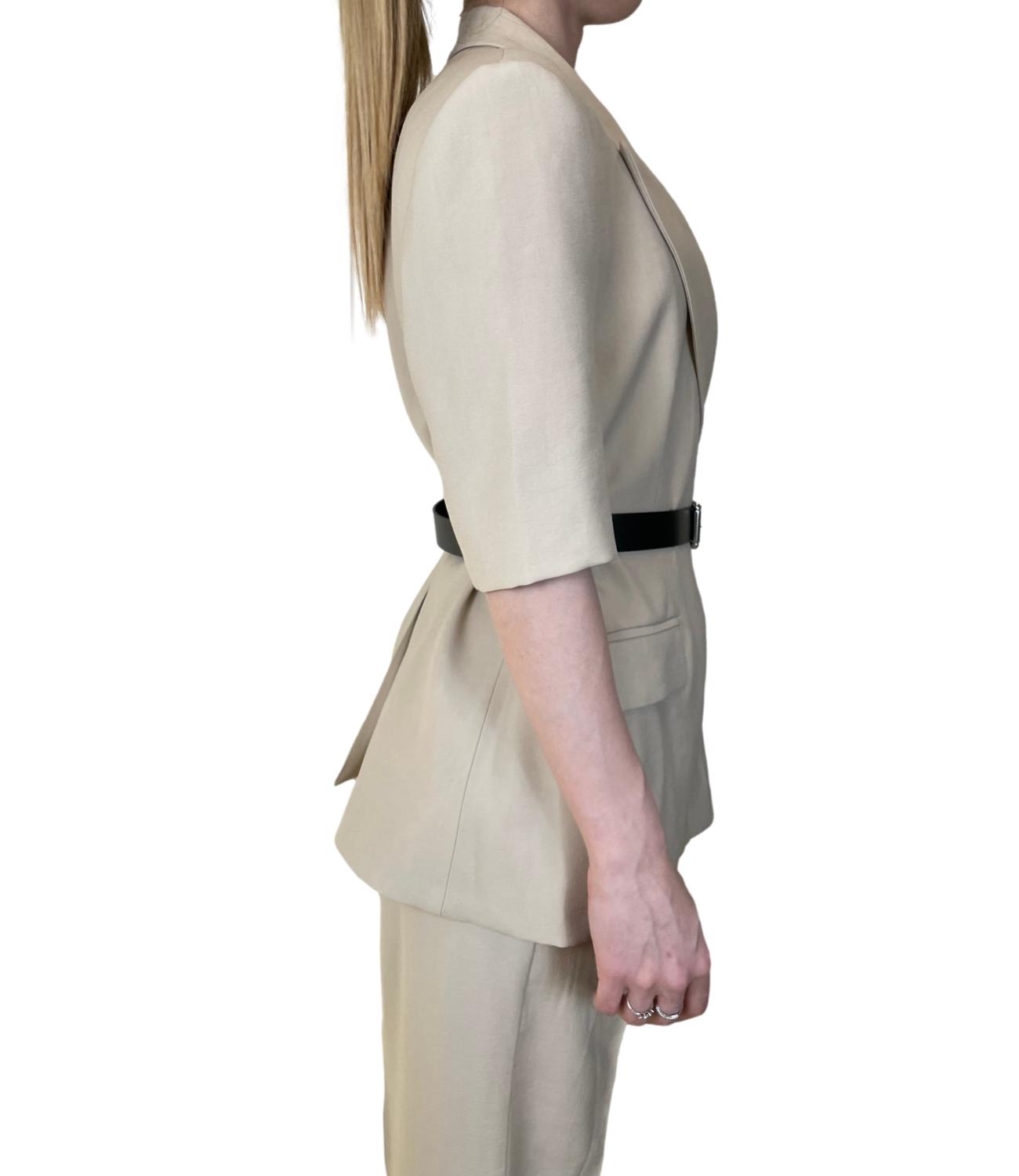 VICOLO giacca beige con cintura donna