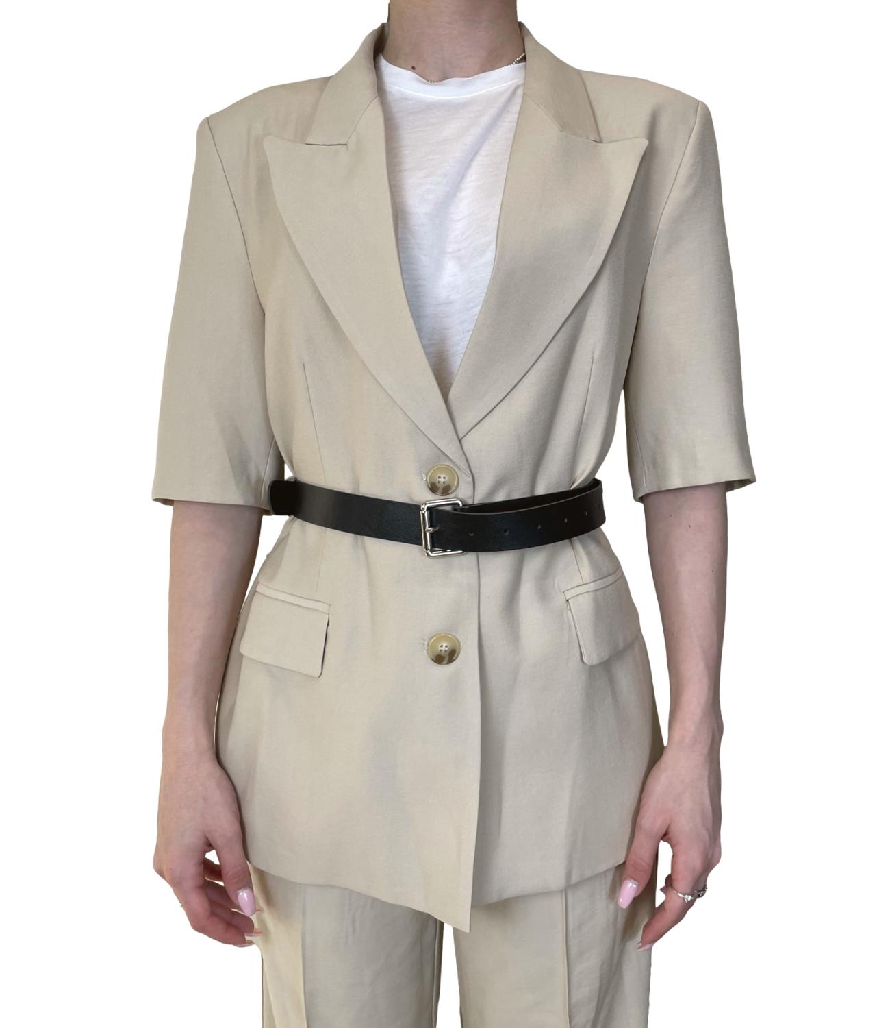 VICOLO giacca beige con cintura donna