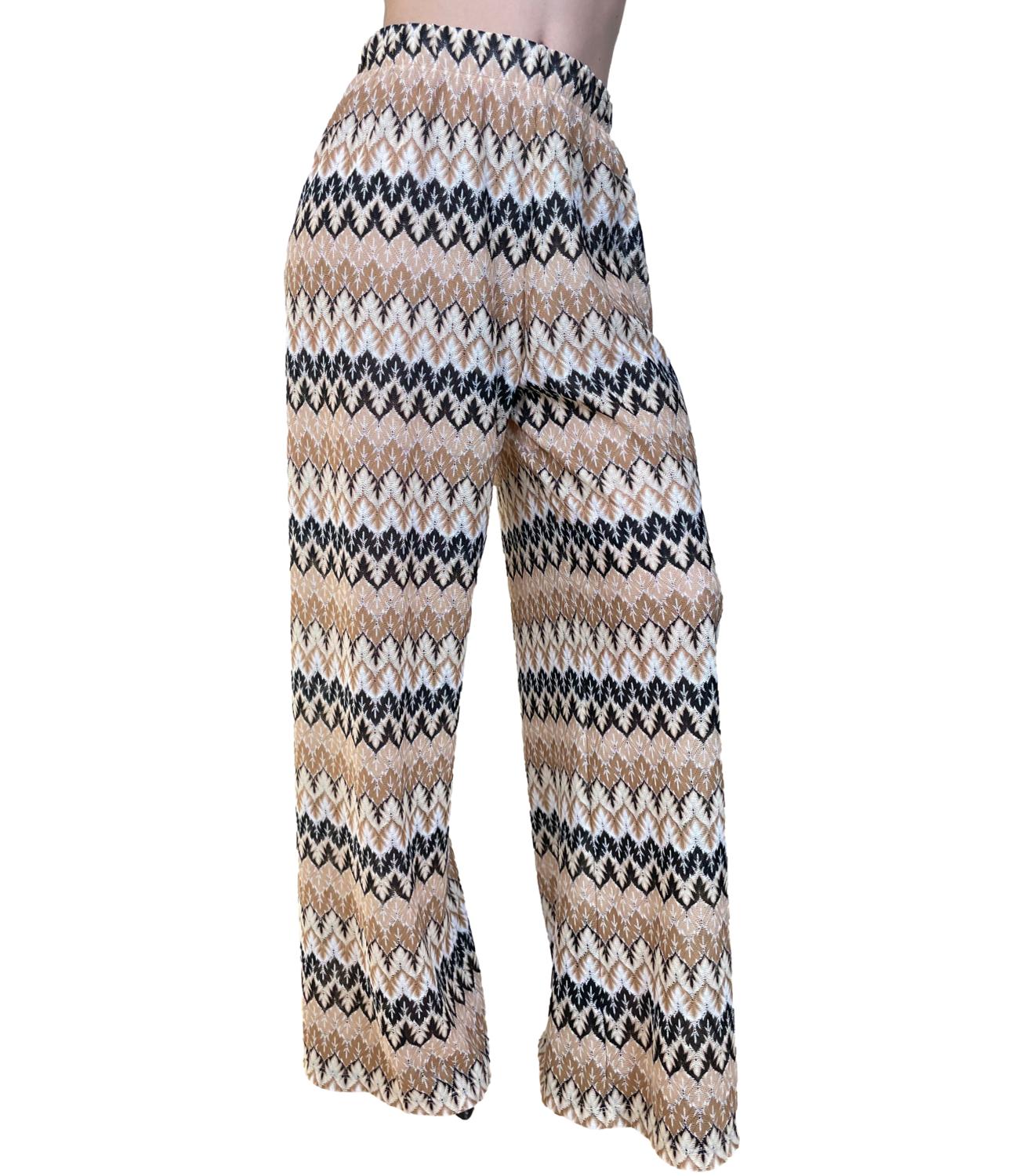 VICOLO pantalone beige fantasia donna