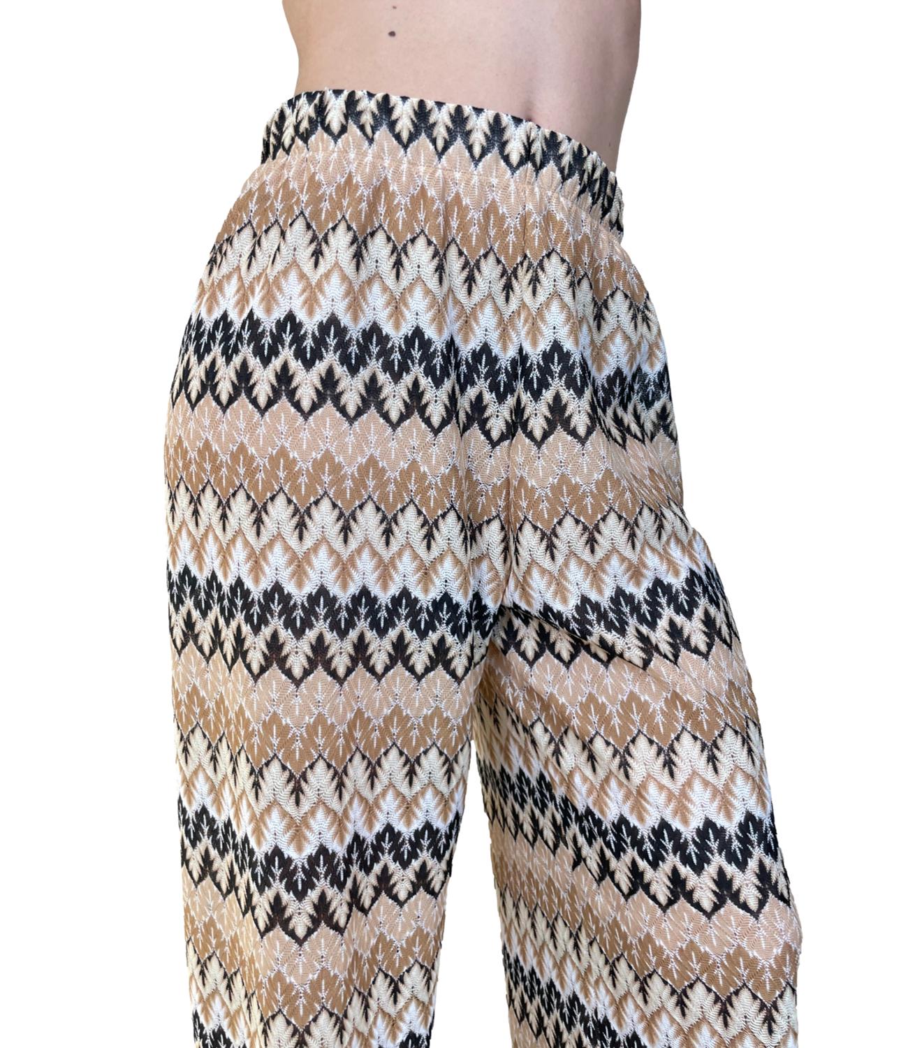 VICOLO pantalone beige fantasia donna