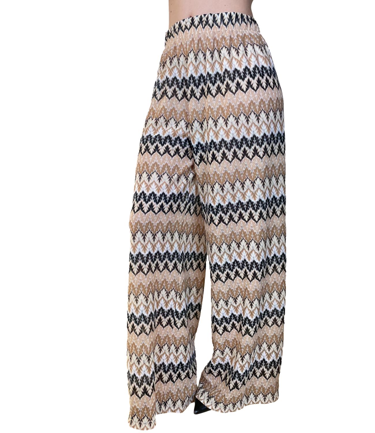VICOLO pantalone beige fantasia donna