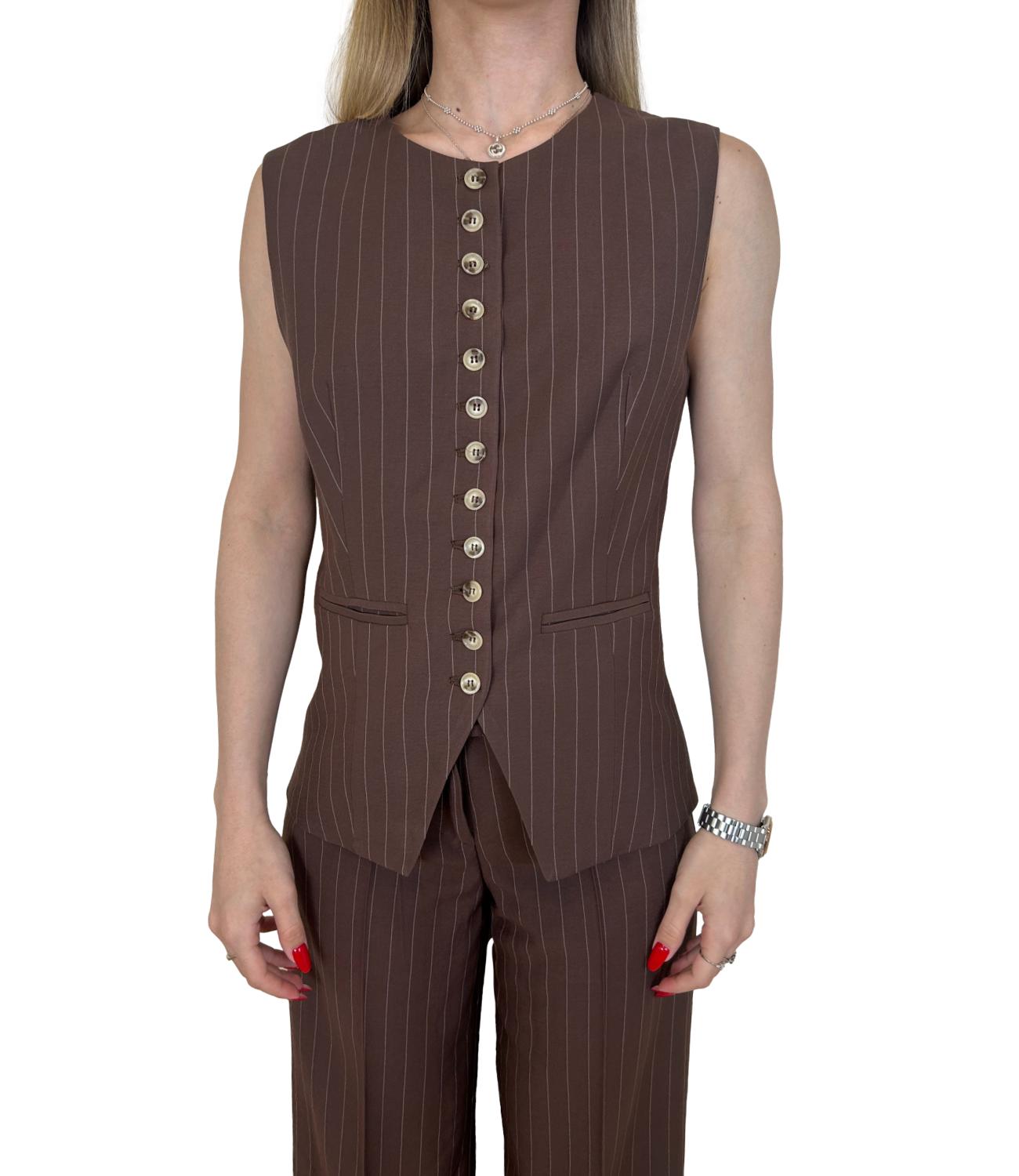 Vicolo Giacca Gilet Moro Gessato Donna