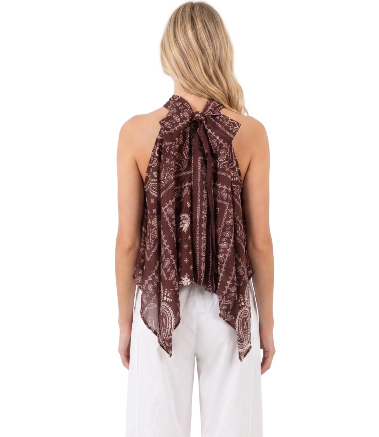 Vicolo Top Bandana Bordeaux Donna