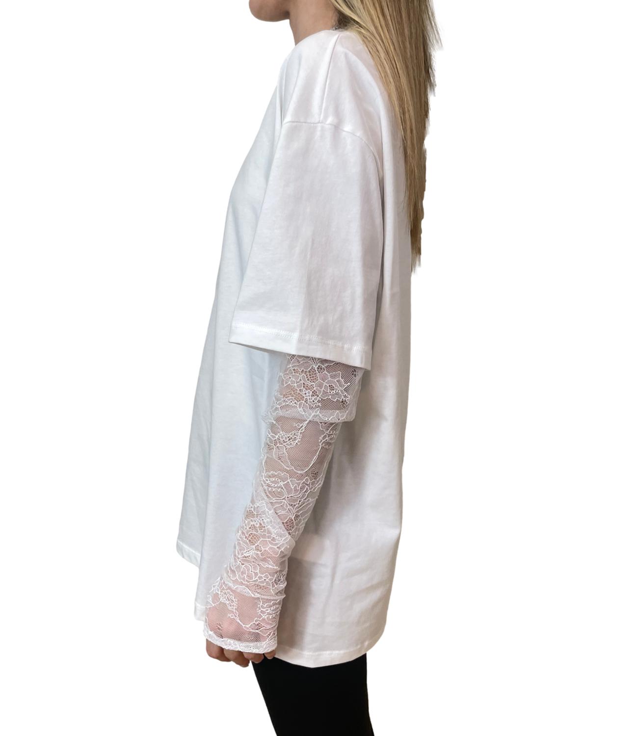 Vicolo T-shirt Pizzo Bianco Donna