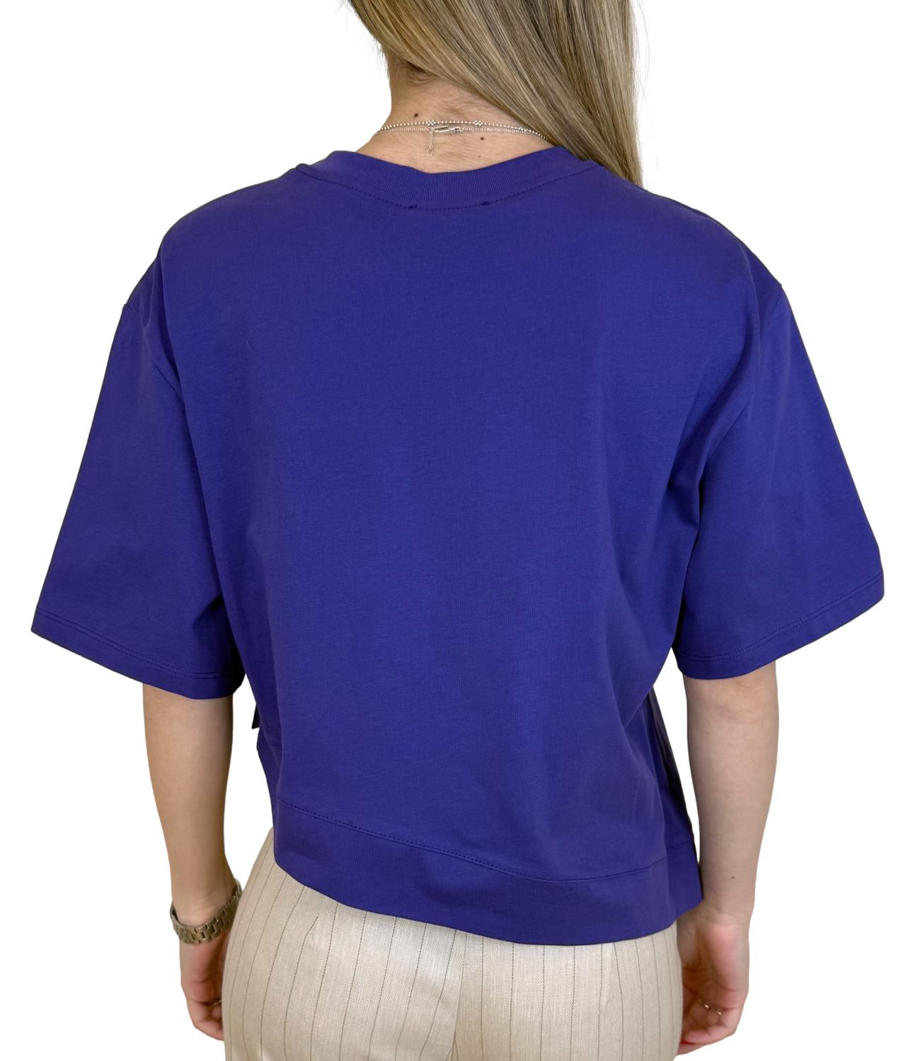 Vicolo T-shirt Asimmetrica Viola Donna