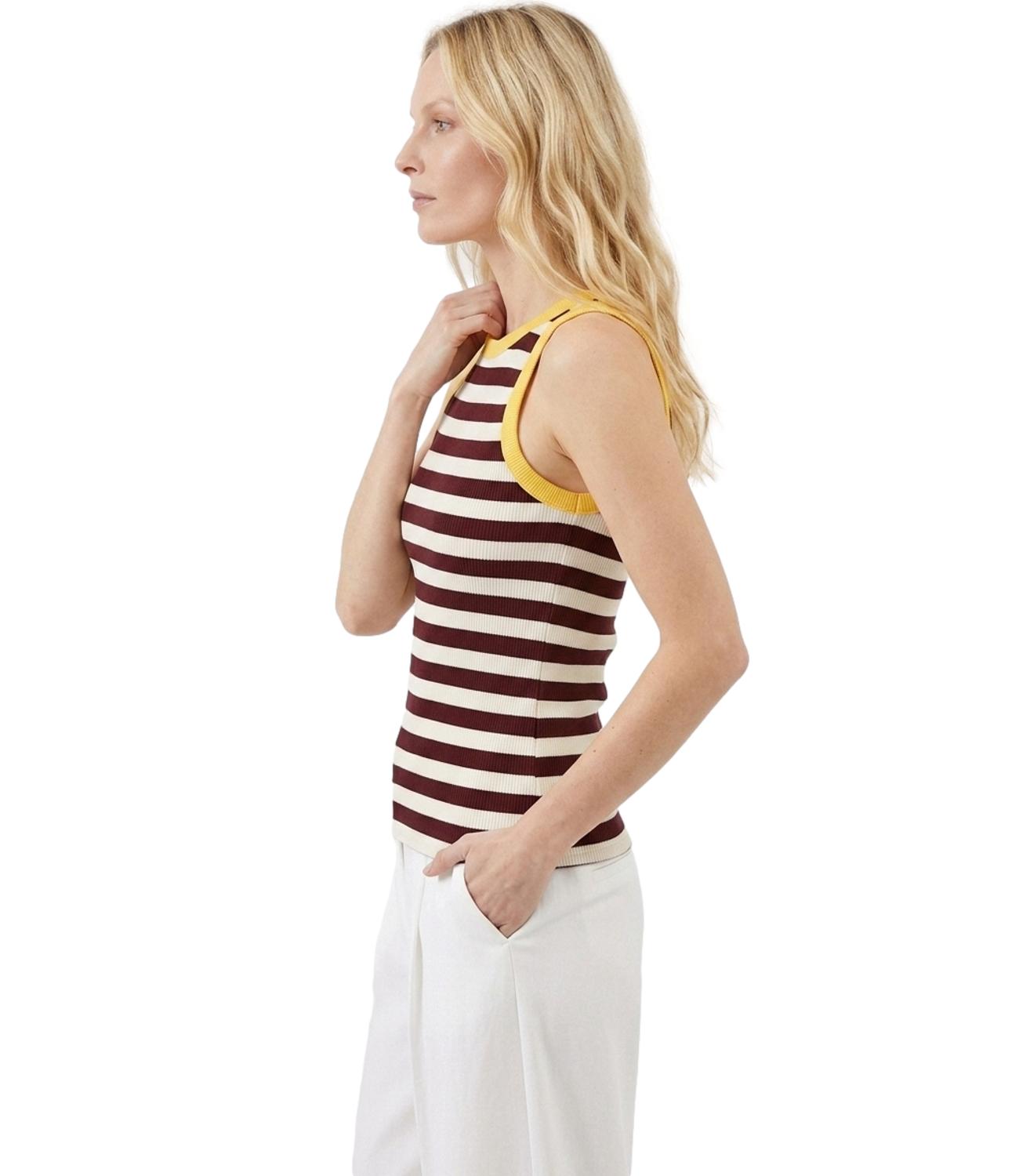 Vicolo Top Bianco/giallo da Donna