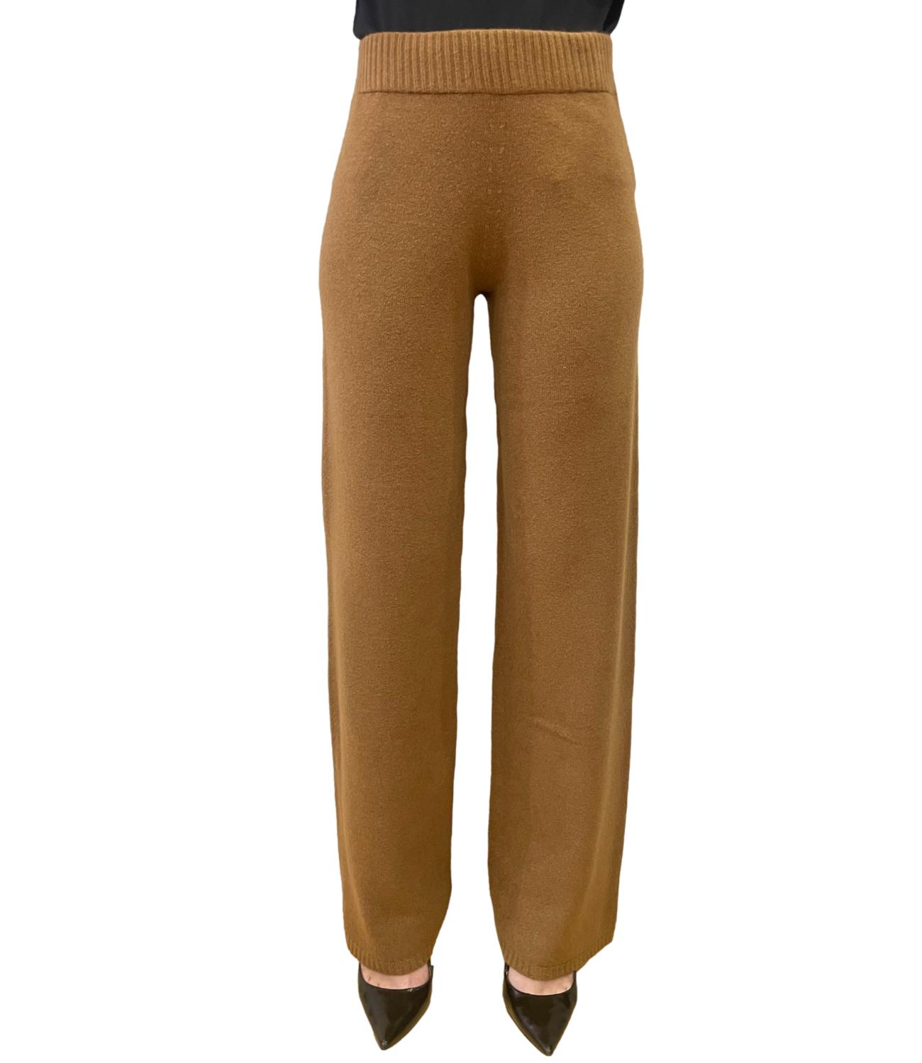 Angela Davis Pantalone Morbido Cammello Donna