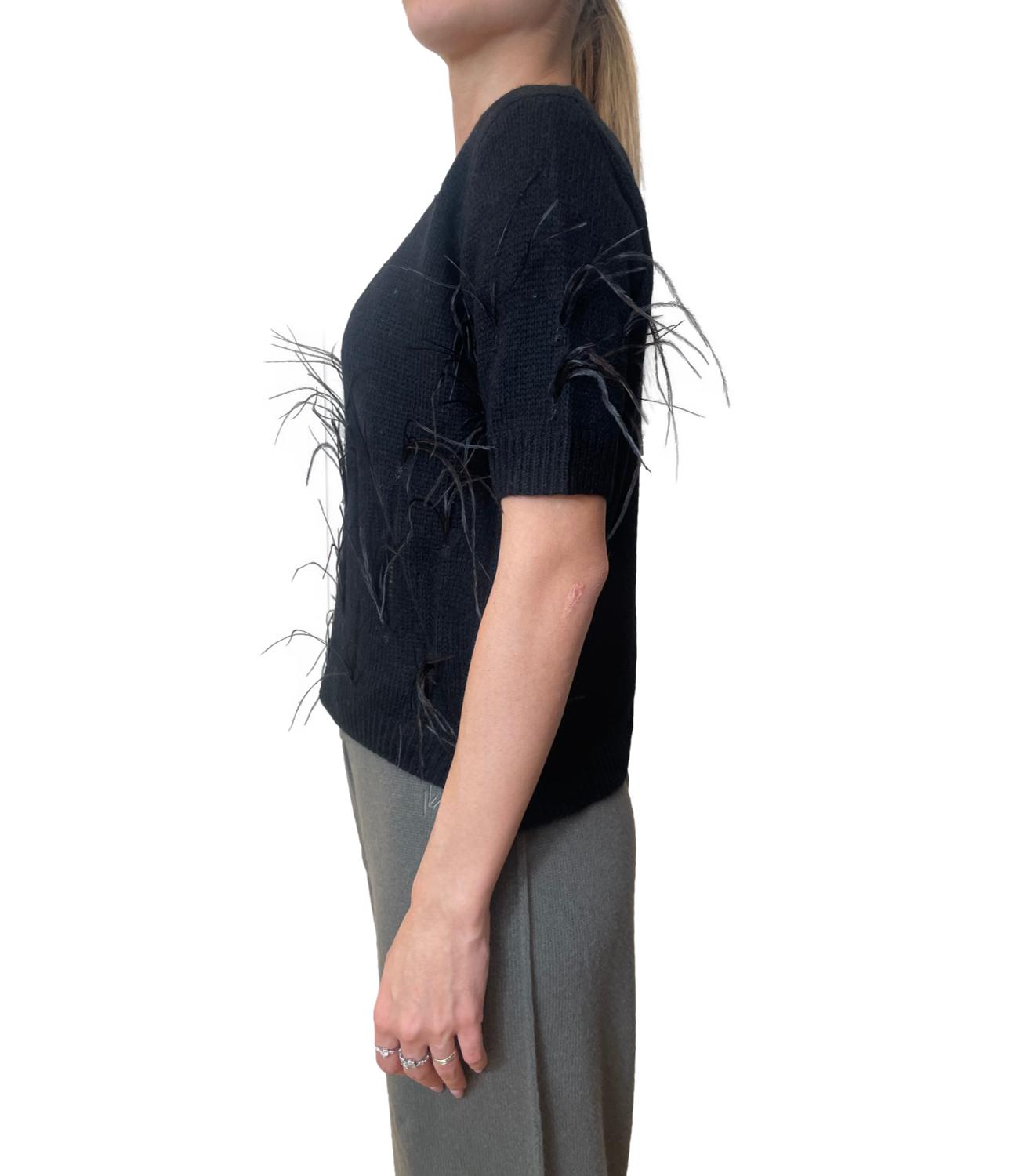 Fracomina Maglia Piume Nera Donna