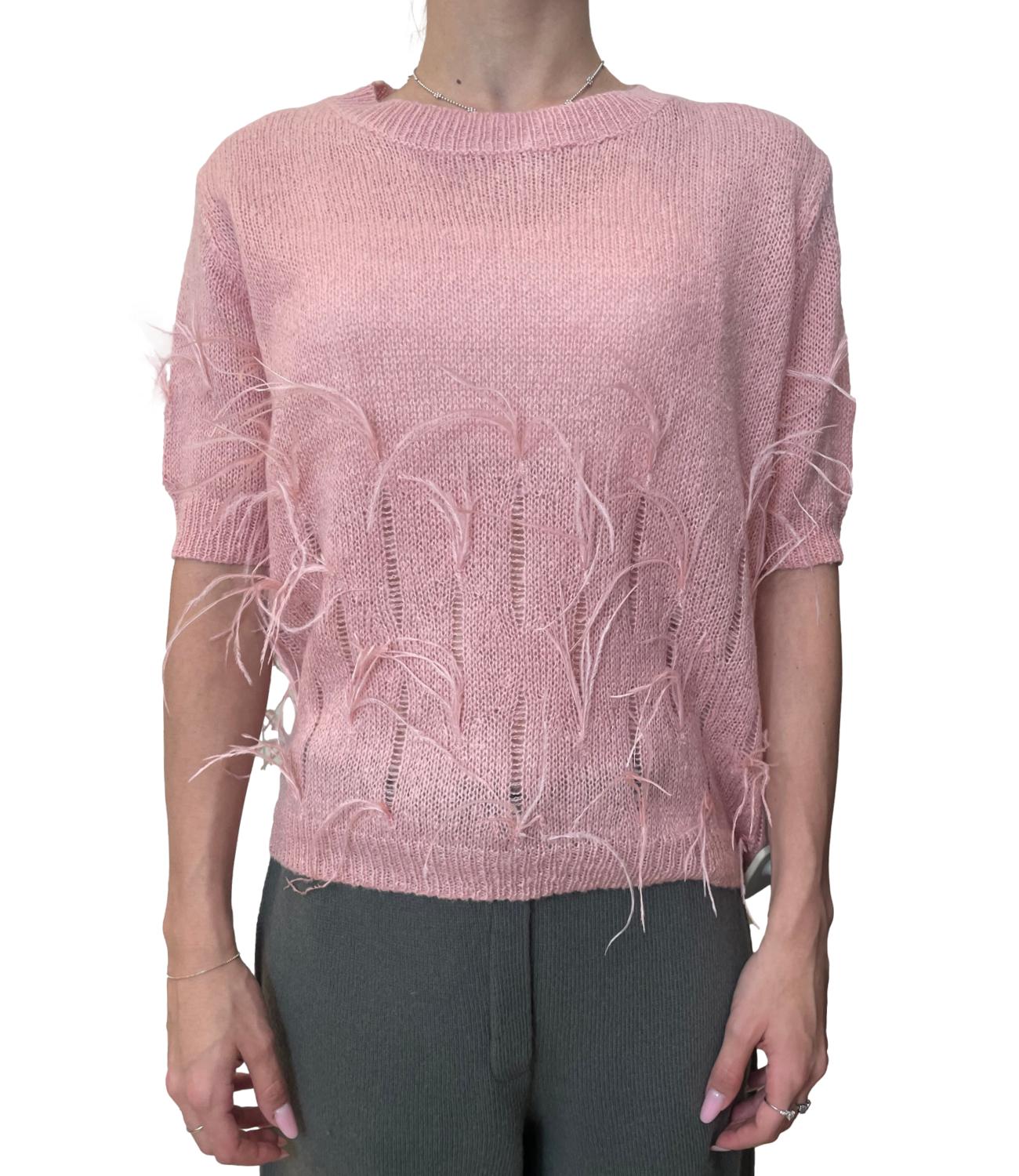 Fracomina Maglia Piume Rose Donna