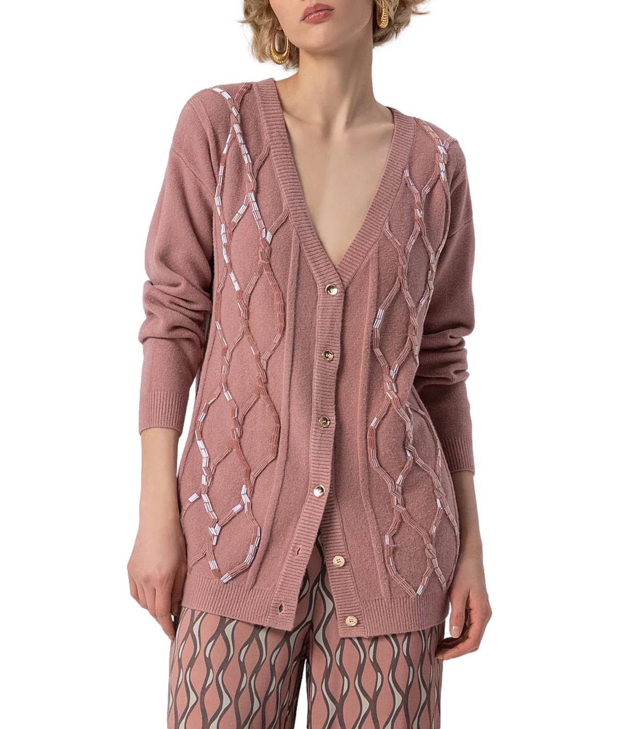 Fracomina Cardigan Over Rosa Donna