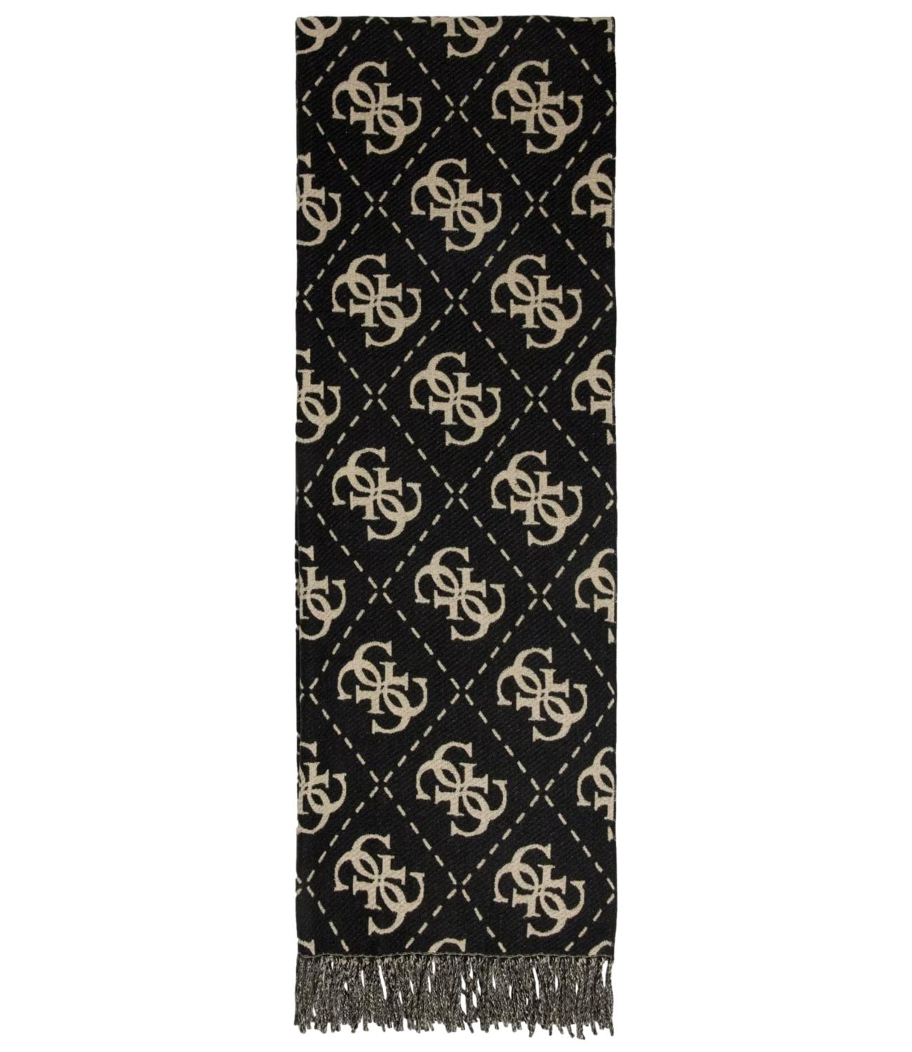 Guess Sciarpa Logo Nero Donna