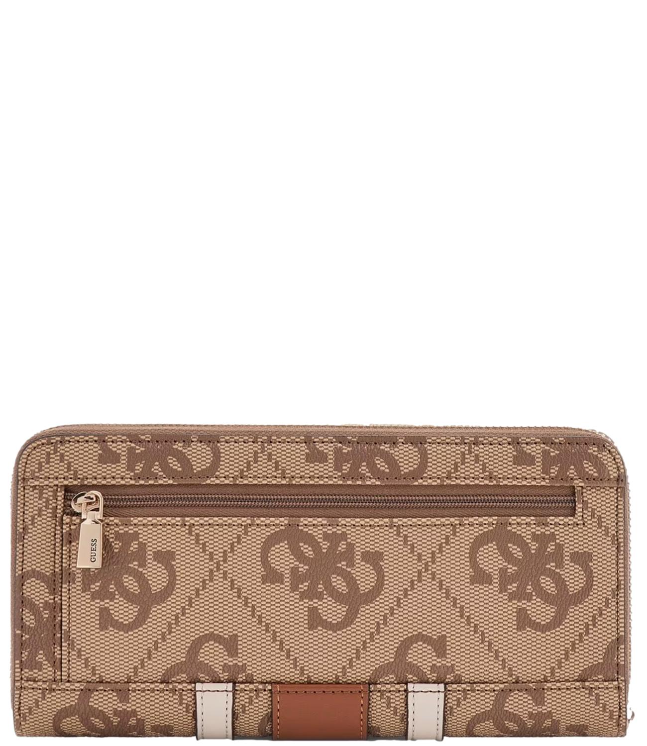 Guess Portafoglio Erenia Slg Large Zip Around Latte Donna