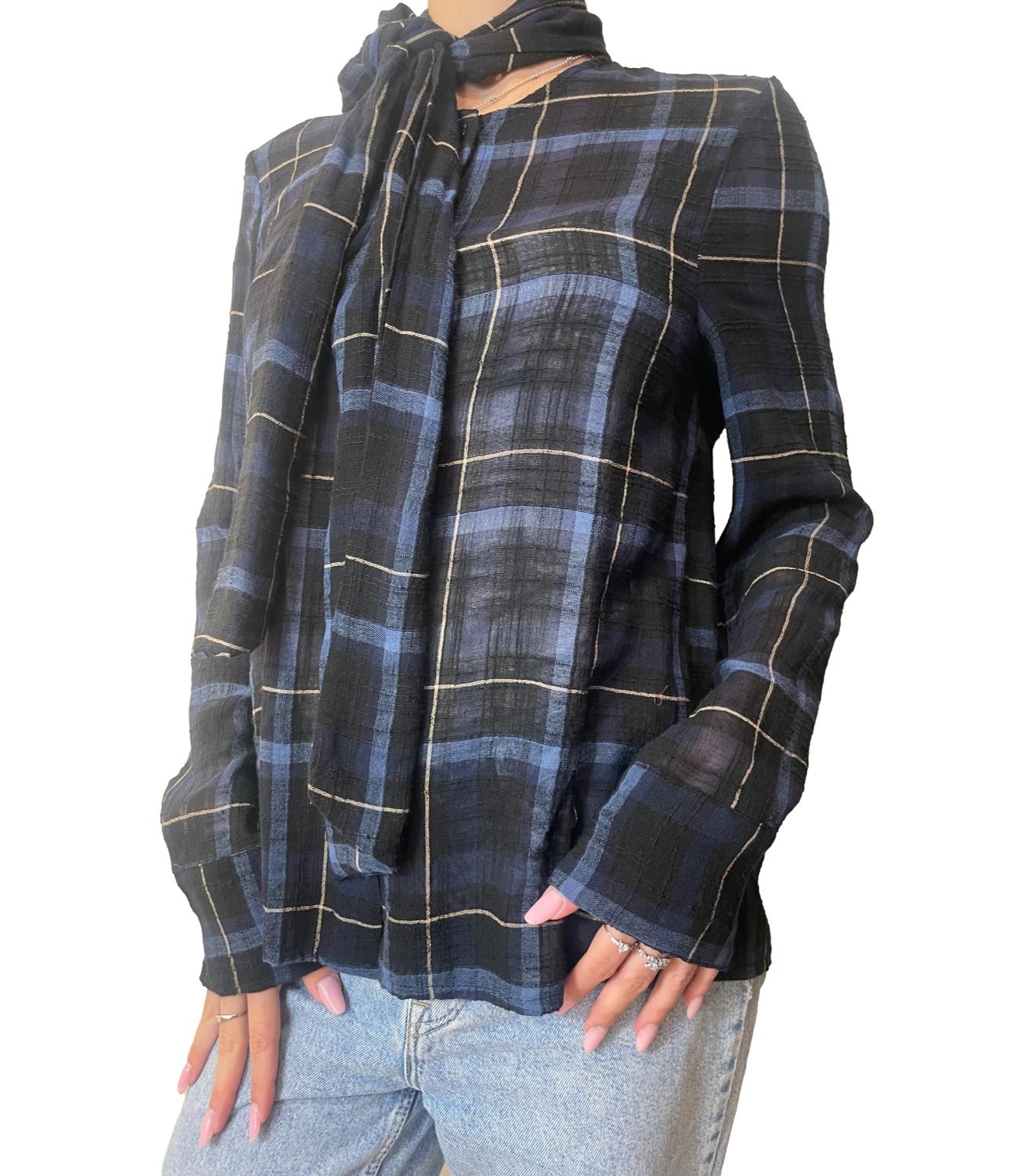 HAVE ONE camicia quadri blu donna