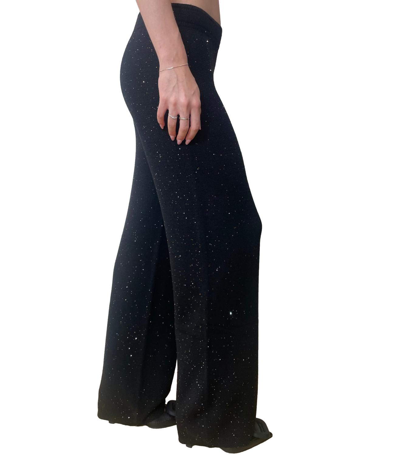 Have One Pantalone Glitter Nero Donna