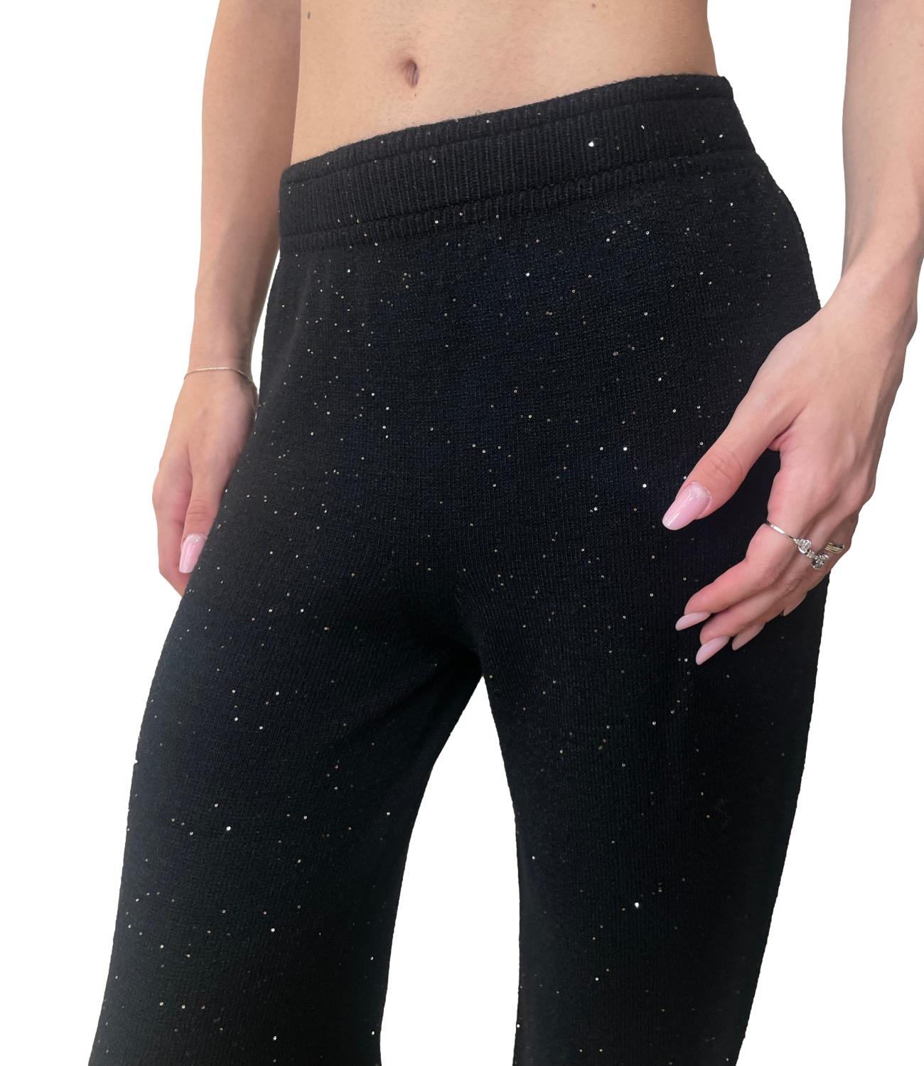 Have One Pantalone Glitter Nero Donna