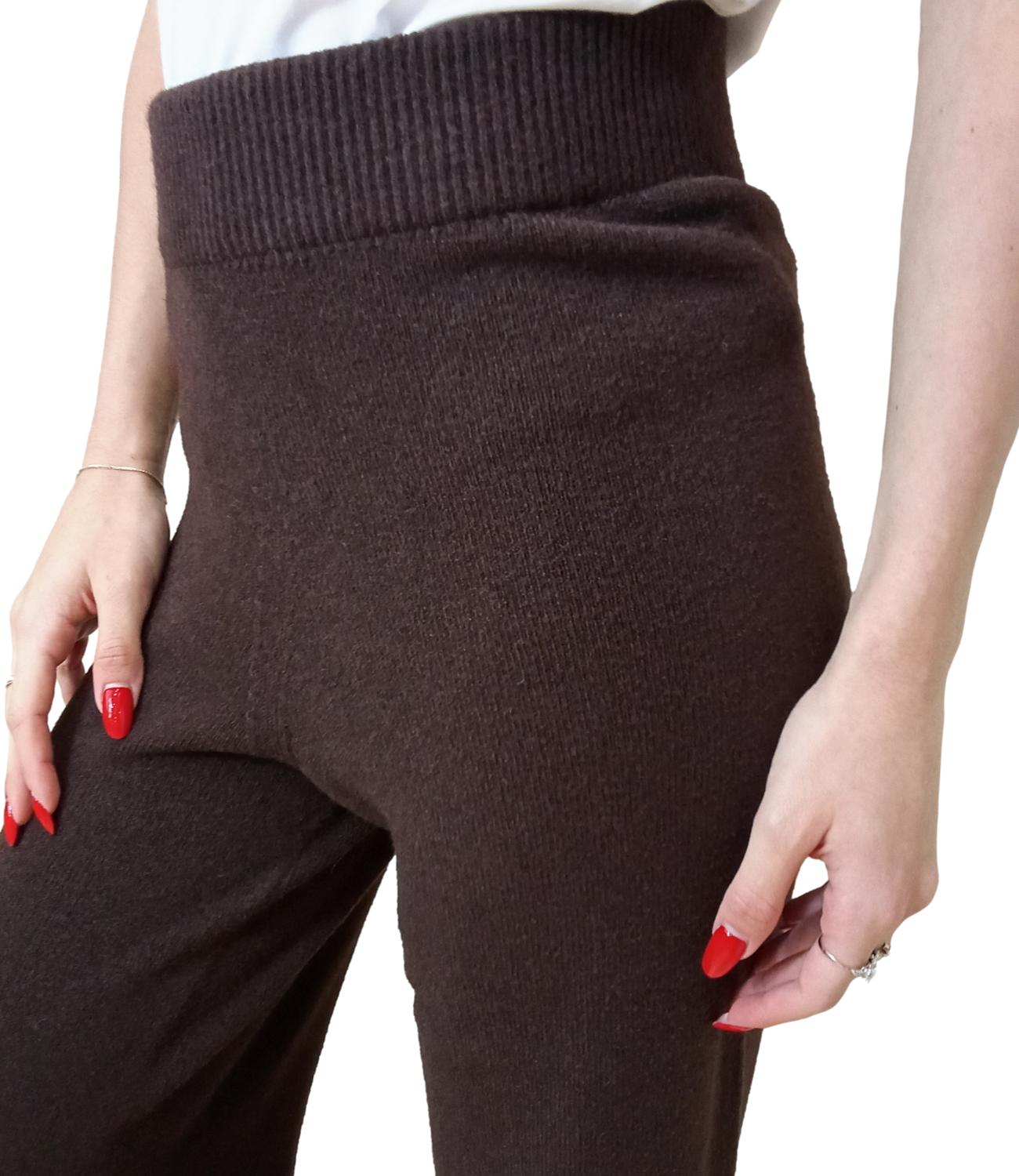 Kontatto Pantalone Morbido Mogano Donna