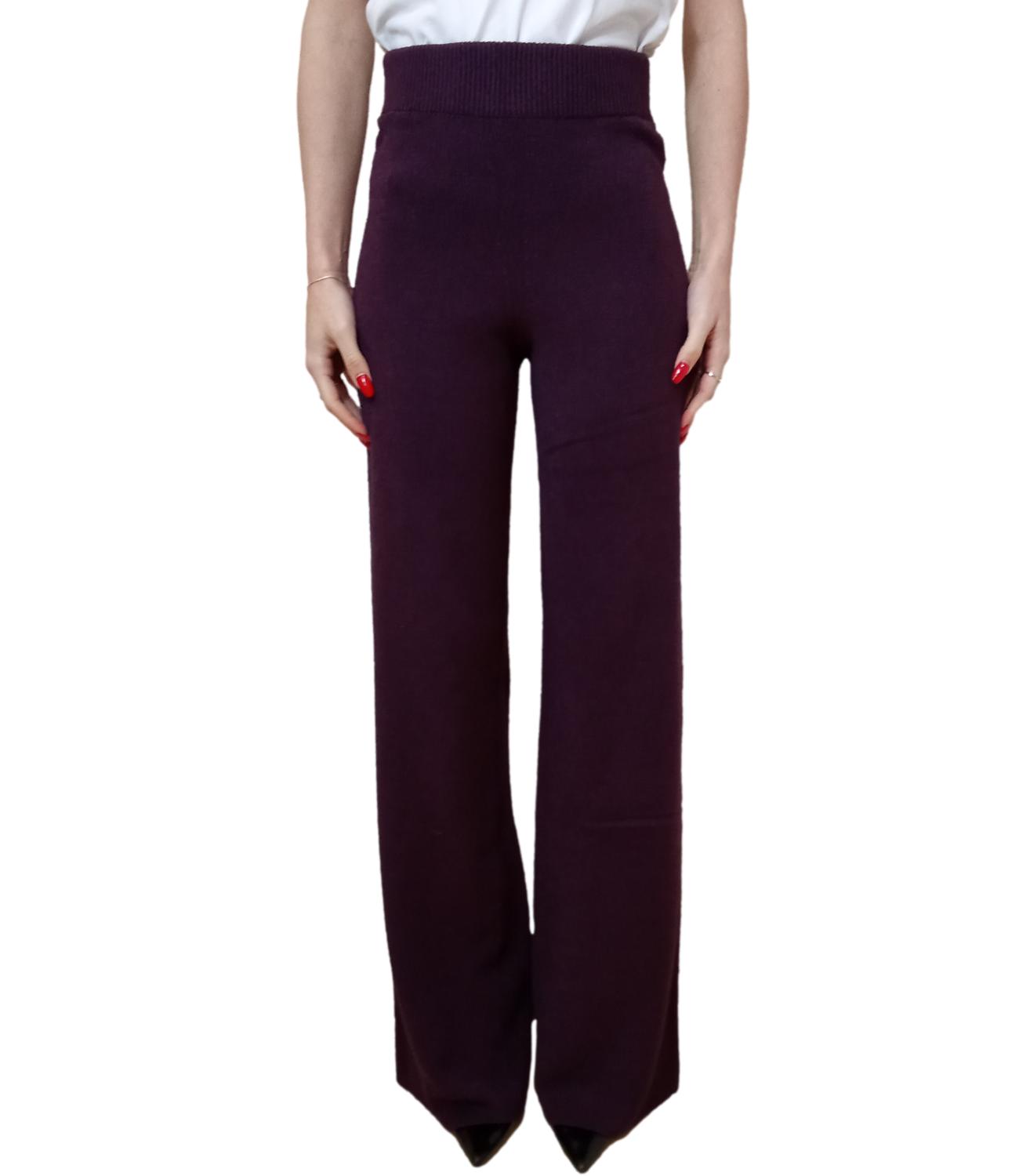 Kontatto Pantalone Morbido Melanzana Donna
