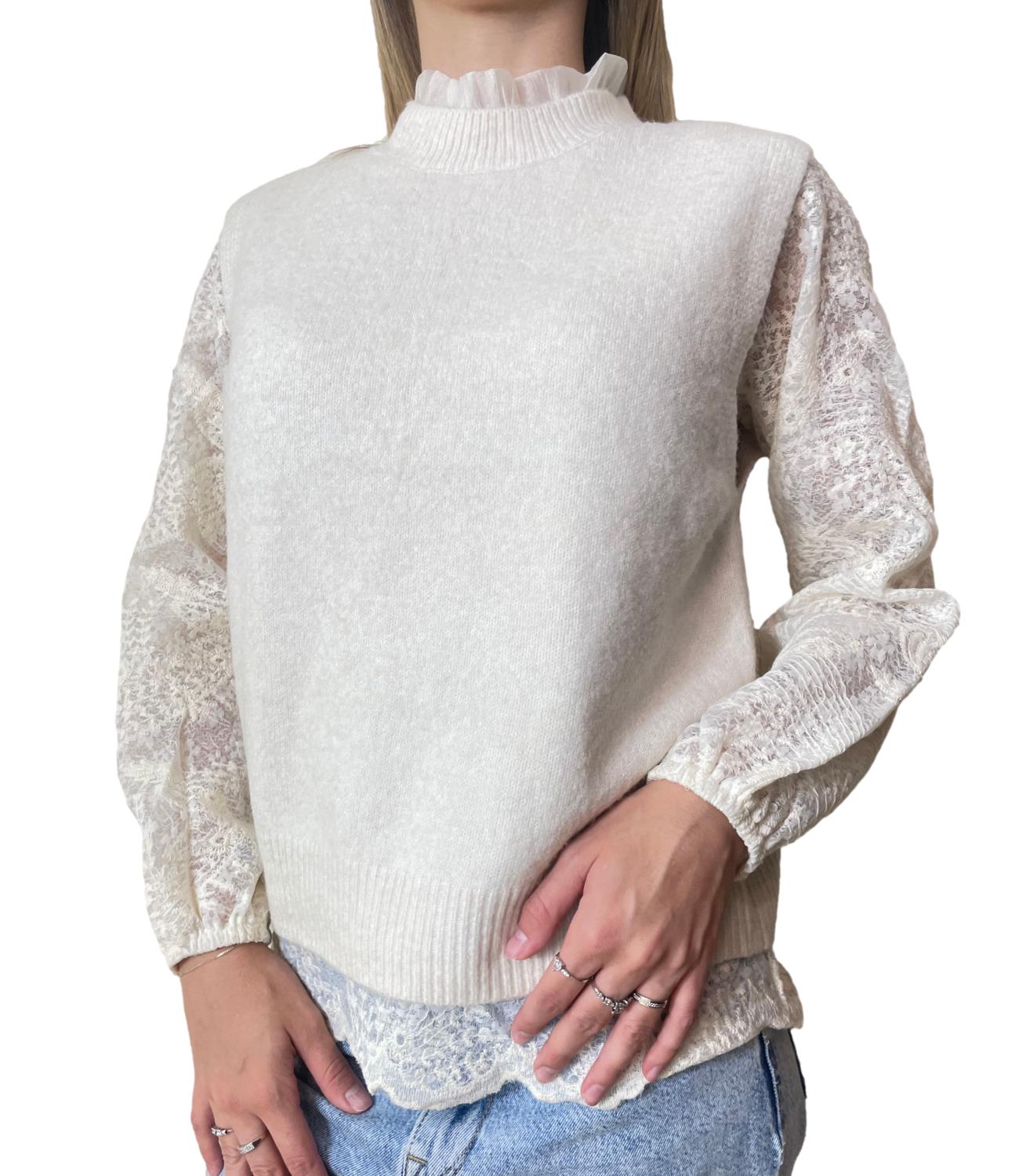 Kontatto Maglia C/Camicia Beige Donna