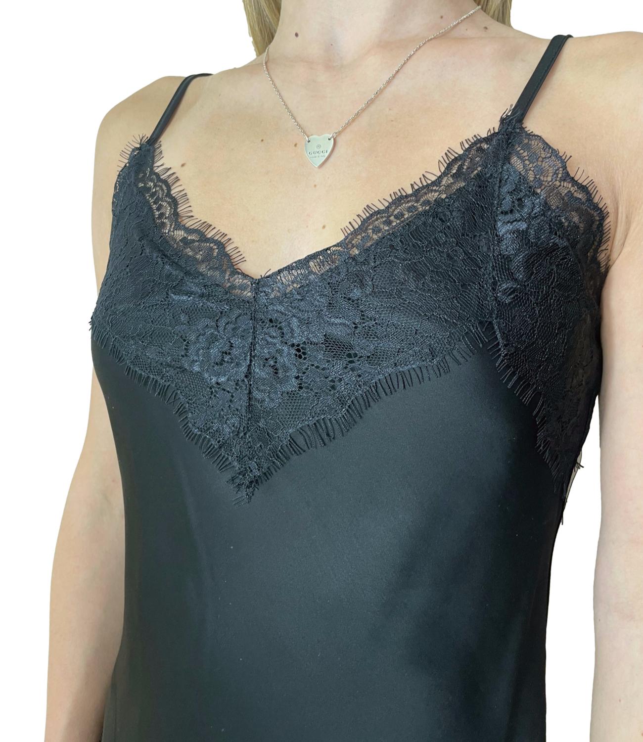Kontatto Top Pizzo Nero Donna